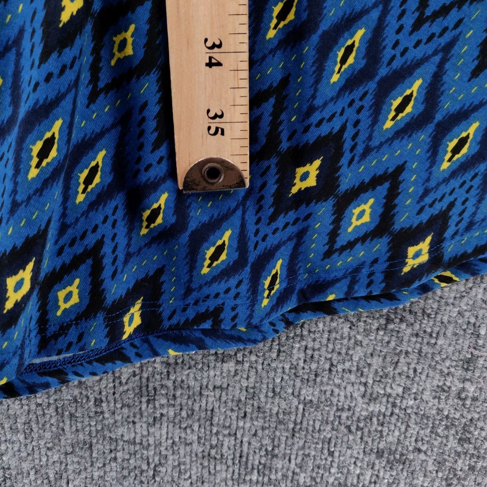 Vintage LulaRoe Dress Womens XXS 2XS Blue Fit & Flare Diamond Pattern Half Sleeve Pullover Knee Length Casual Party Workwear Womens Size XXS / US 00 / IT 34 - 7 Thumbnail