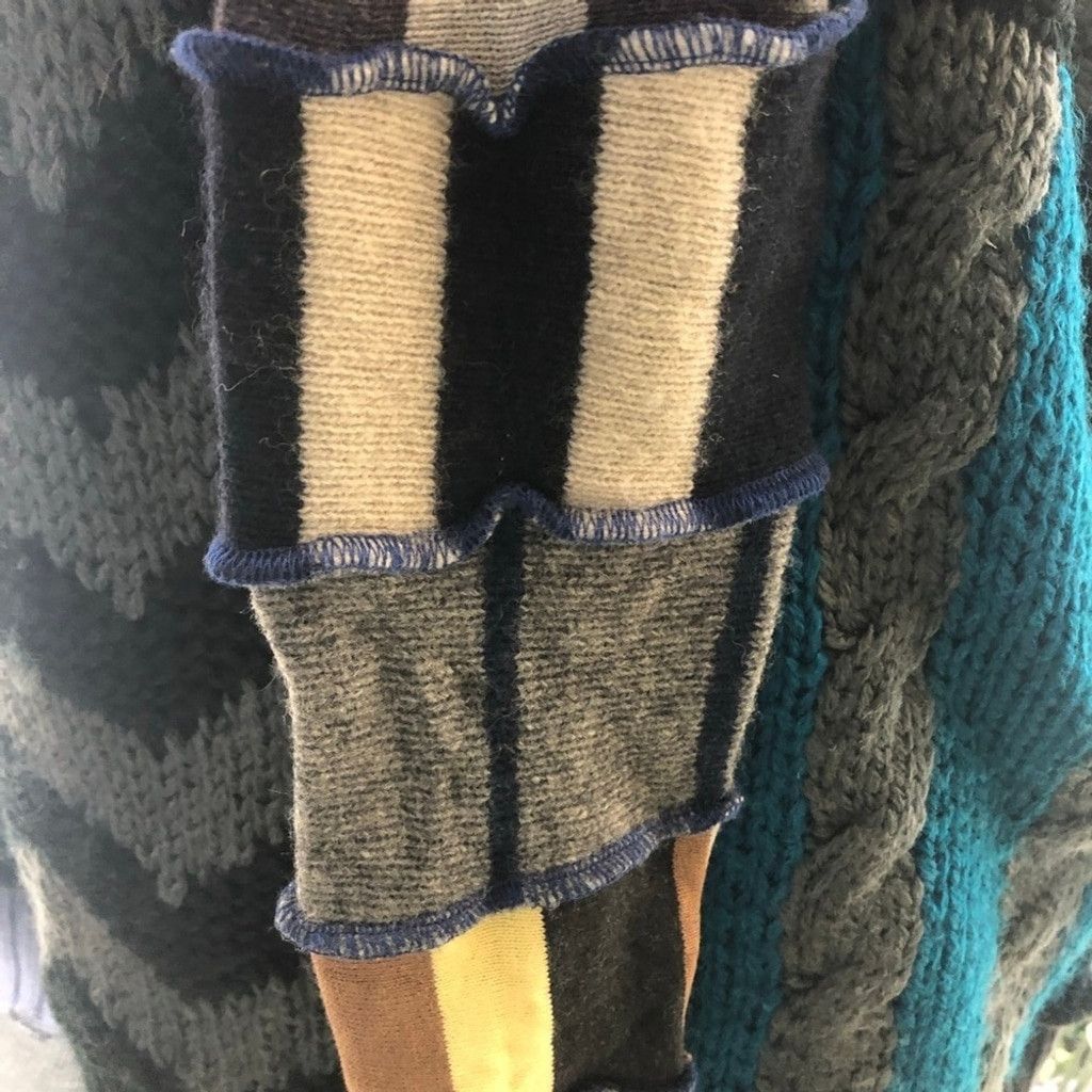 The Unbranded Brand Patch Knitted Sweater Upcycled Fairy Elf Pointy Hood sz L Size L / US 10 / IT 46 - 11 Thumbnail