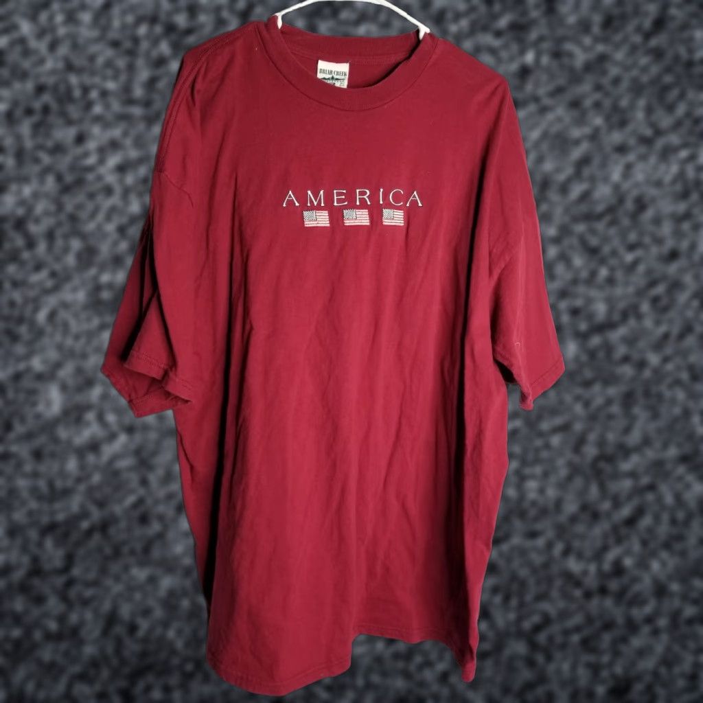Vintage Vintage Briar Creek Men’s 3XL American Flag Embroidered Short Sleeve Crew Neck T-Shirt Patriotic Red Size US XXL / EU 58 / 5 - 1 Thumbnail
