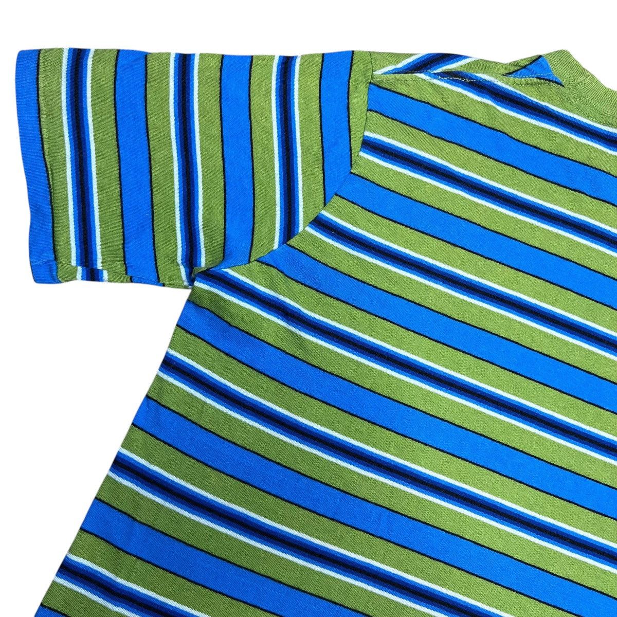 Vintage 1970s Penneys Towncraft The Inn Shop Green Blue Stripped Tee Size US M / EU 48-50 / 2 - 11 Thumbnail