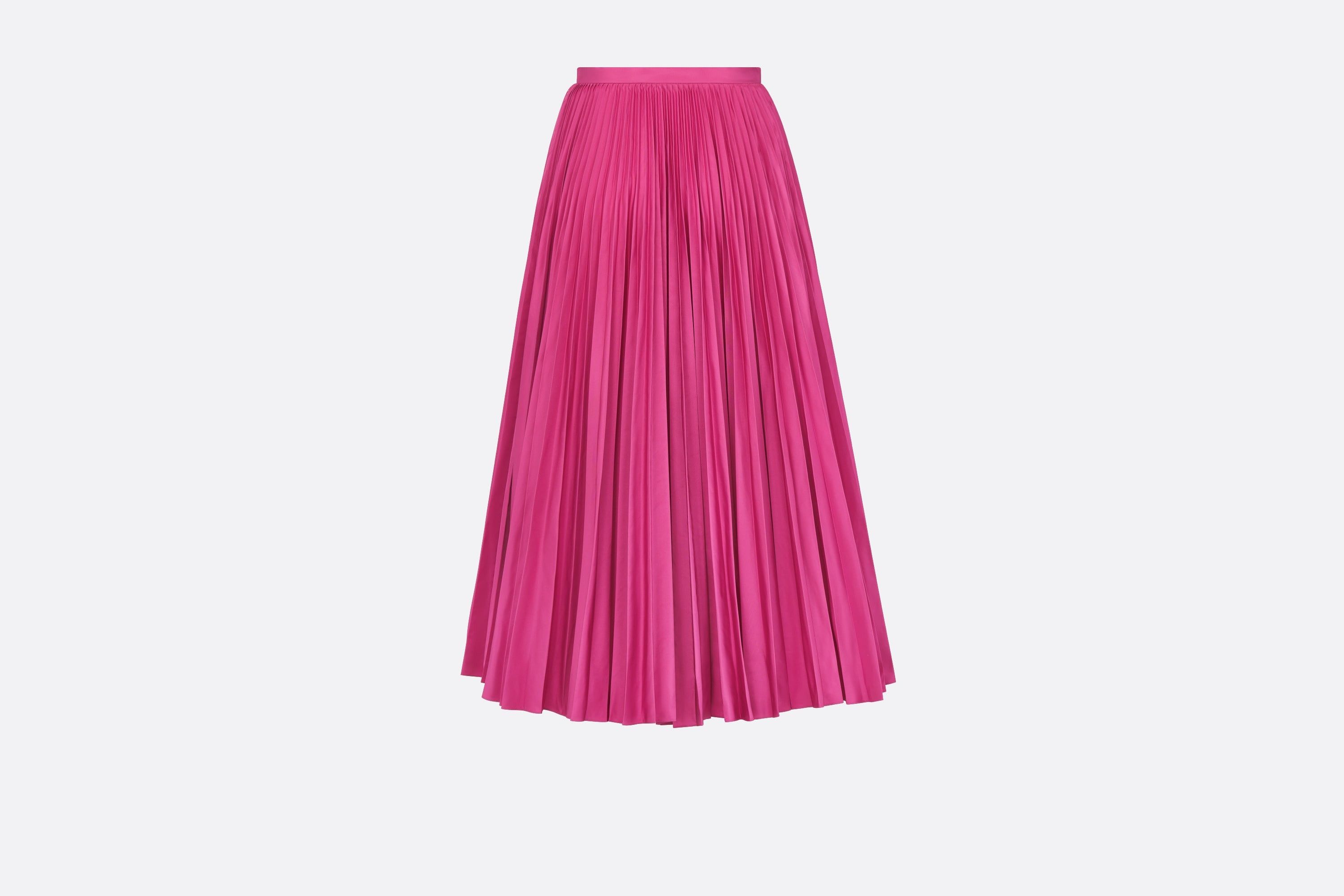 Dior o1y0825 Midi Skirt in Magenta Size 27" / US 4 / IT 40 - 2 Thumbnail