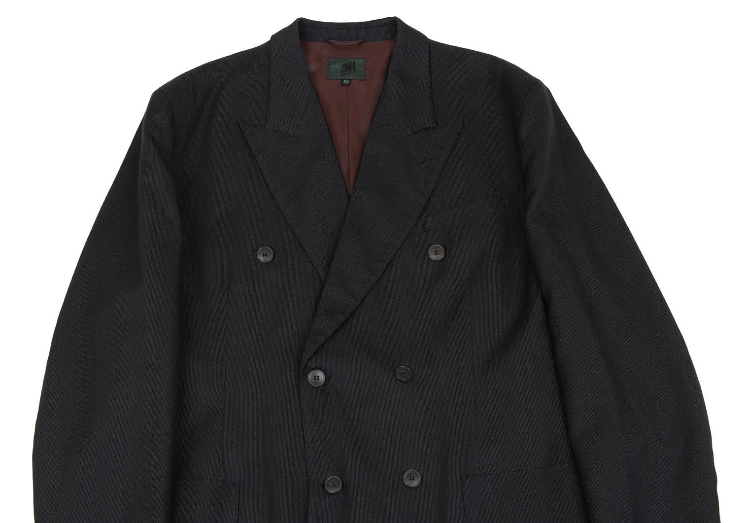 Jean Paul Gaultier Cotton Rayon Pinstripe Peak Lapel Jacket Charcoal 52 Size US L / EU 52-54 / 3 - 2 Thumbnail