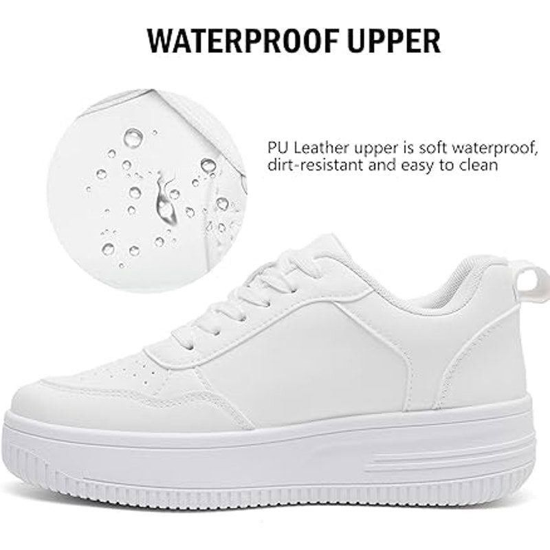 Other Memon Women's Size 11 White Faux Leather Platform Sneakers Size US 11 / IT 41 - 3 Thumbnail