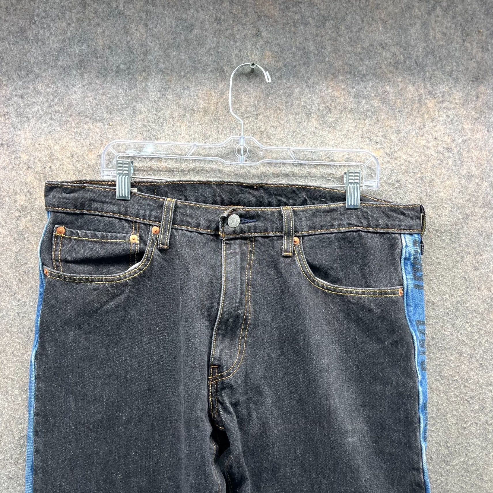 Levi's VINTAGE Levi’s Jeans Mens 36 Denim Straight 5-Pocket Blue Black Stripe Pattern Y2K Men Regular Size 36 Mens Size US 36 / EU 52 - 7 Thumbnail