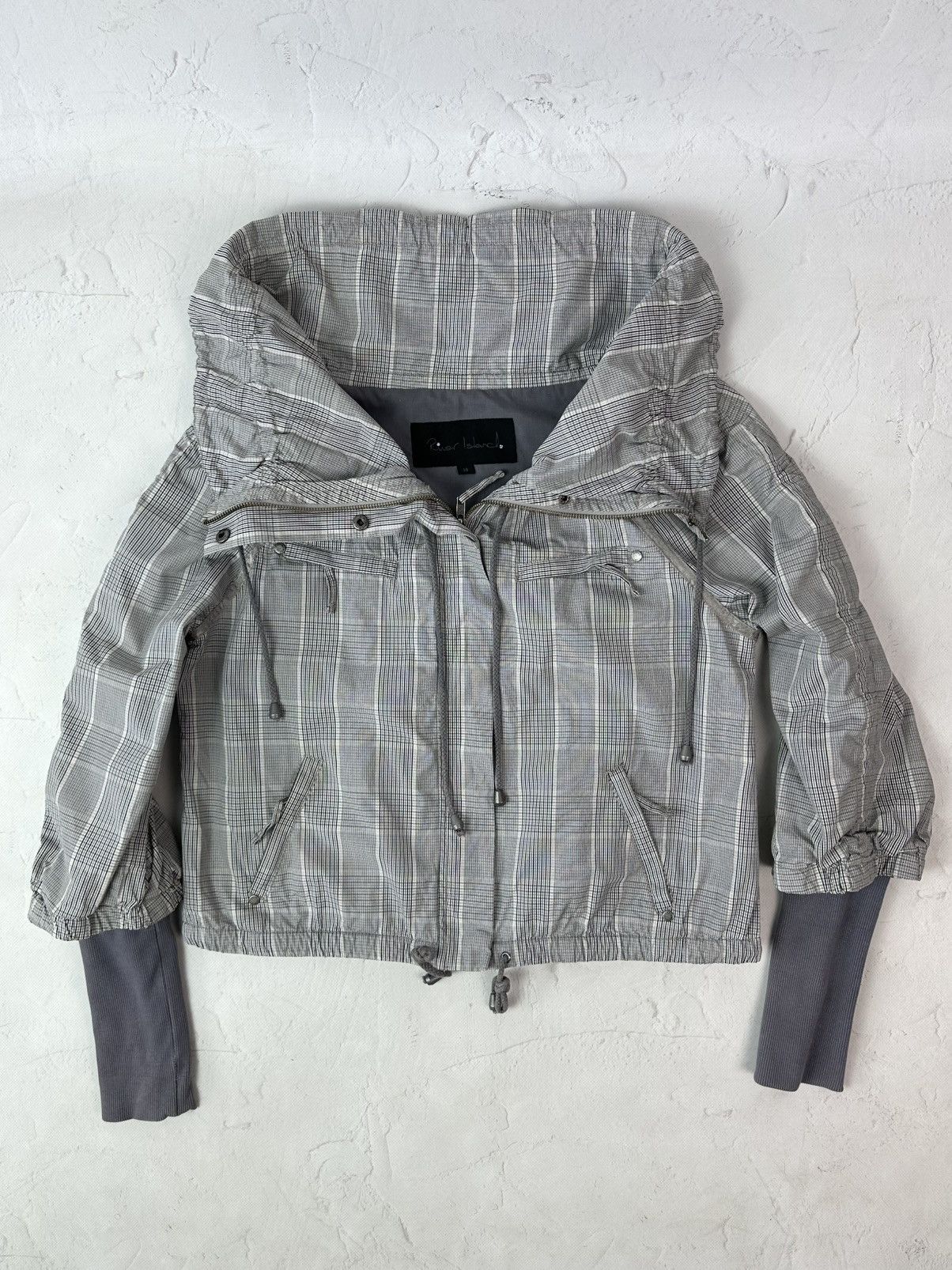Vintage Vintage Check High Neck Women’s Zip Relaxed Jacket Size XL / US 12-14 / IT 48-50 - 9 Thumbnail
