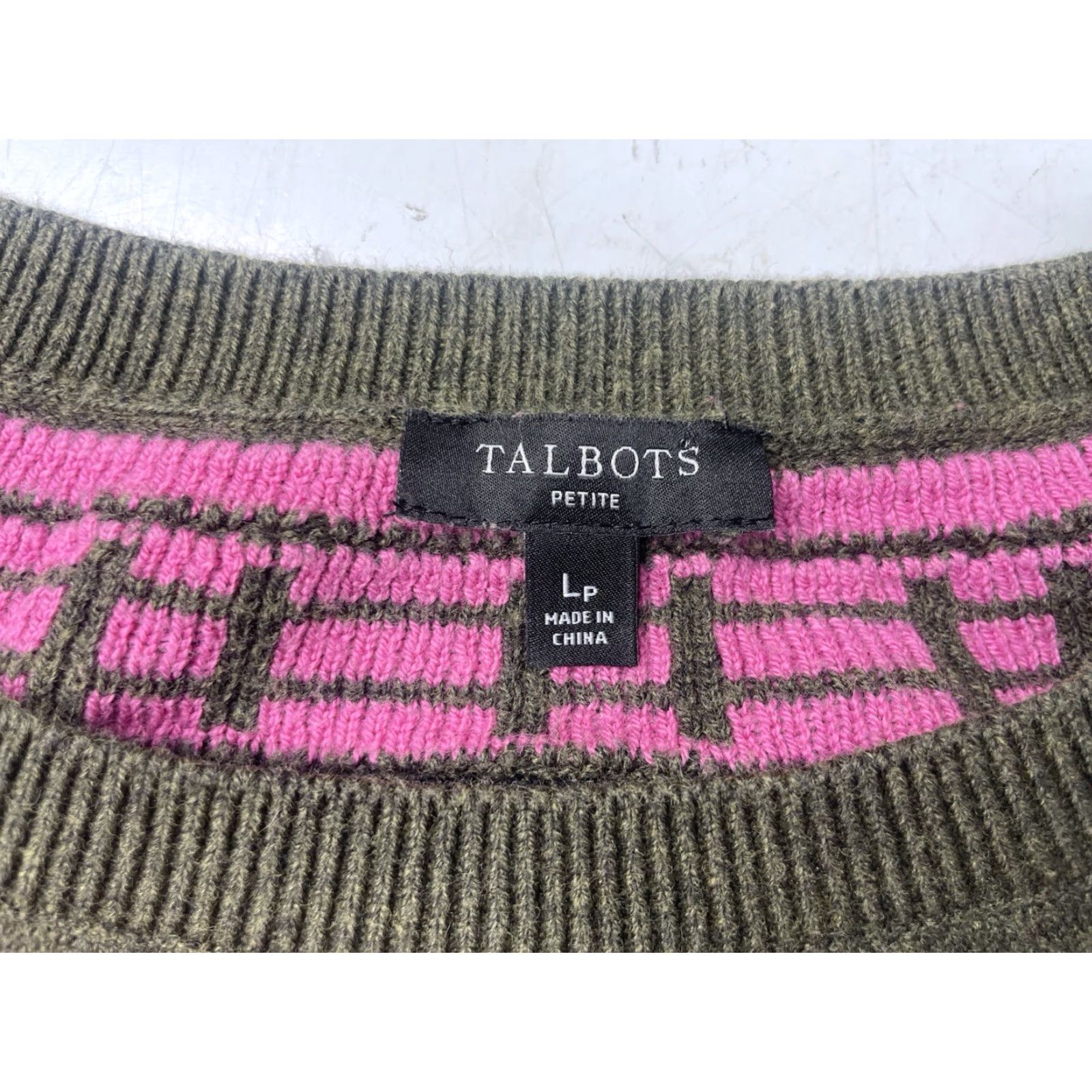 Talbots TALBOTS Sweater Womens Large Petite Sheep Birdseye Knit Crewneck Pullover Cotton Size L / US 10 / IT 46 - 3 Thumbnail