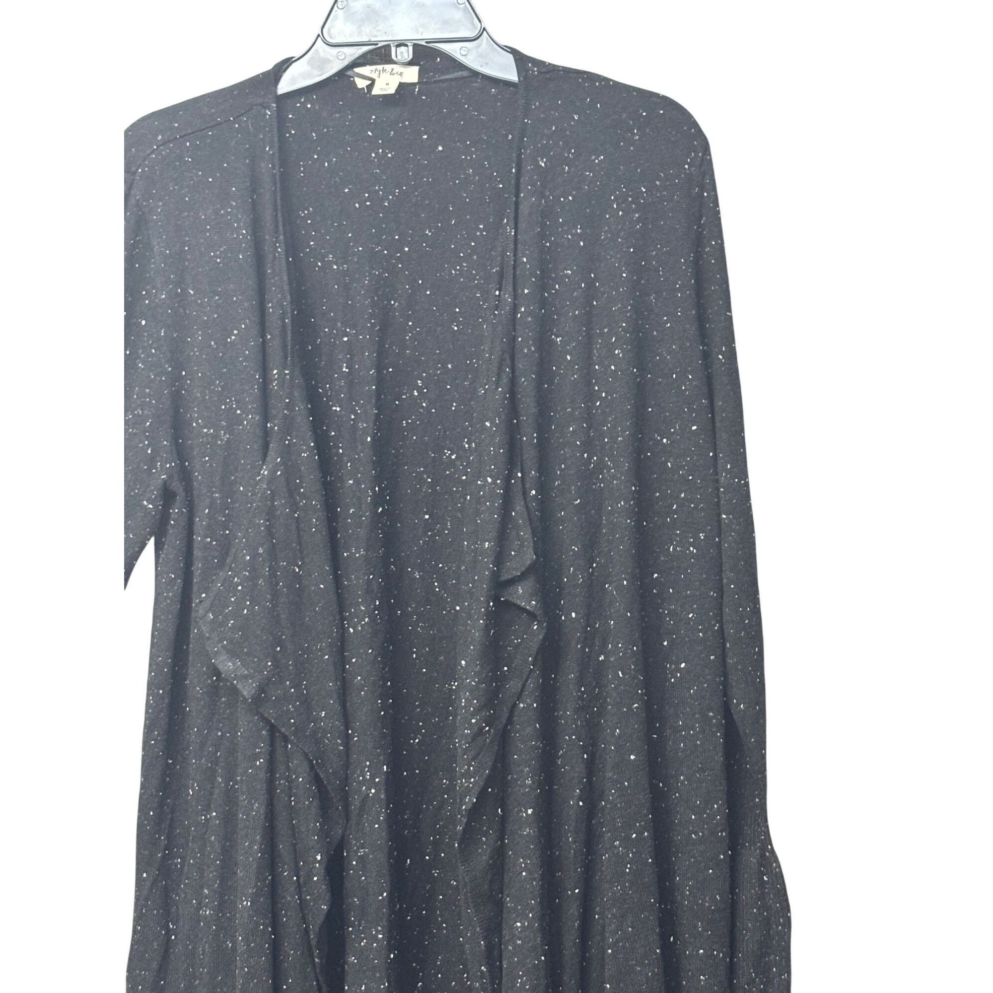 Other Style & Co Bell-Sleeve Draped Cardigan, Black, Sz. M Size M / US 6-8 / IT 42-44 - 4 Thumbnail