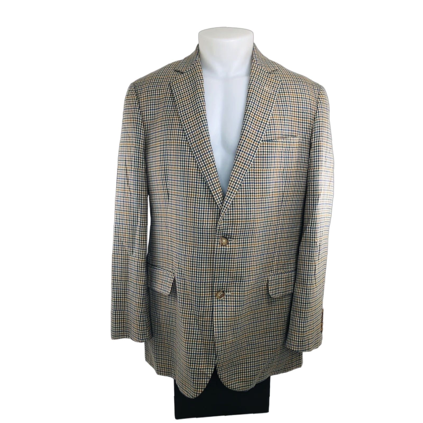 Brooks Brothers BROOKS BROTHERS 1818 MADISON Plaid Wool 42L Blazer Jacket Men Size 42 L Brown Beige Blue Gray C14 EXCELLENT Size 42R - 1 Thumbnail