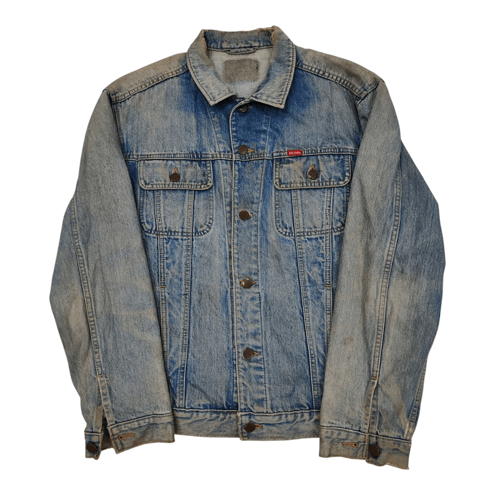 Big John Vintage Big John Trucker Jacket Jeans Distressed Faded Denim Size US M / EU 48-50 / 2 - 3 Thumbnail