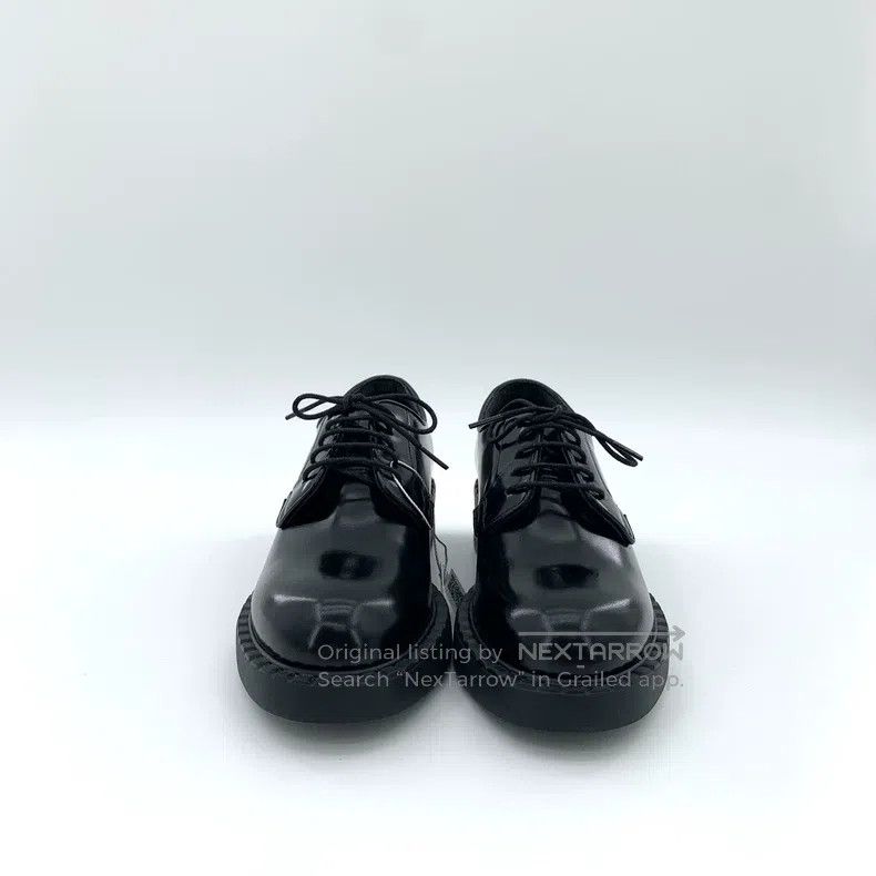 Prada Prada Black leather lace-laced casual flat loafers Size US 4.5 / IT 34.5 - 3 Thumbnail