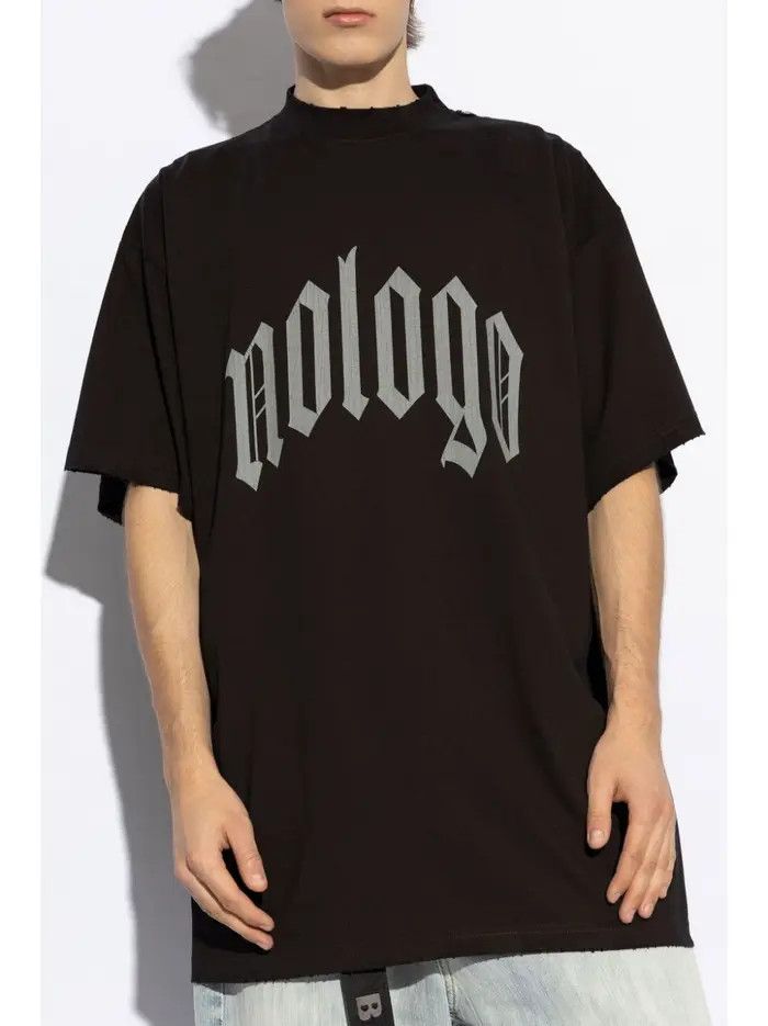 Balenciaga o1s1wg110126 Nologo T-Shirt Oversized in Black Size US XXL / EU 58 / 5 - 3 Thumbnail