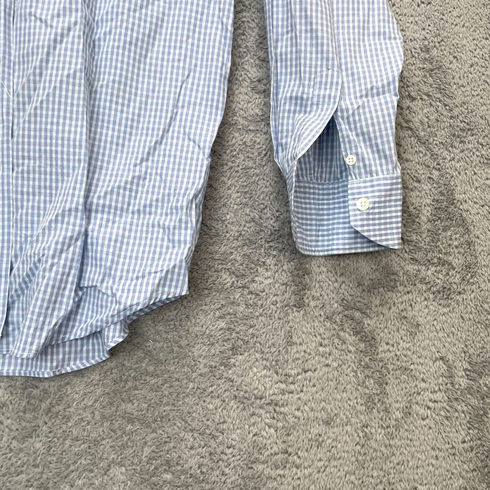 Canali Canali Shirt Mens 38 Blue Dress Tattersall Check Cotton Formal Oxford Button Up Size 38R - 2 Thumbnail
