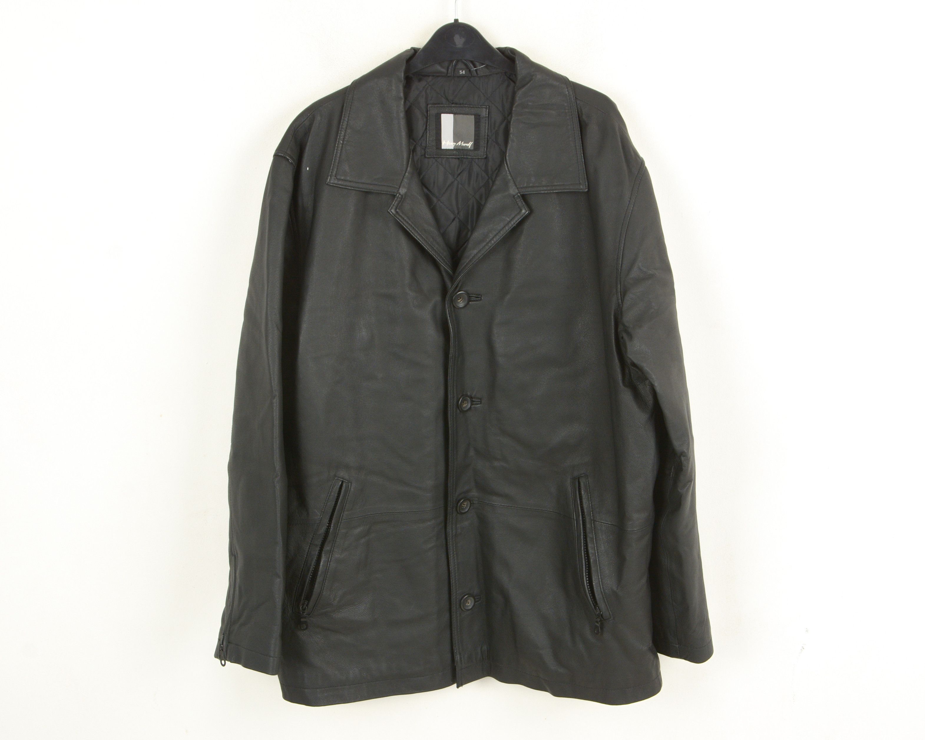 Leather Henry Monell Uk 44 Us Leather Over Coat Jacket XL Biker Size US XL / EU 56 / 4 - 2 Thumbnail