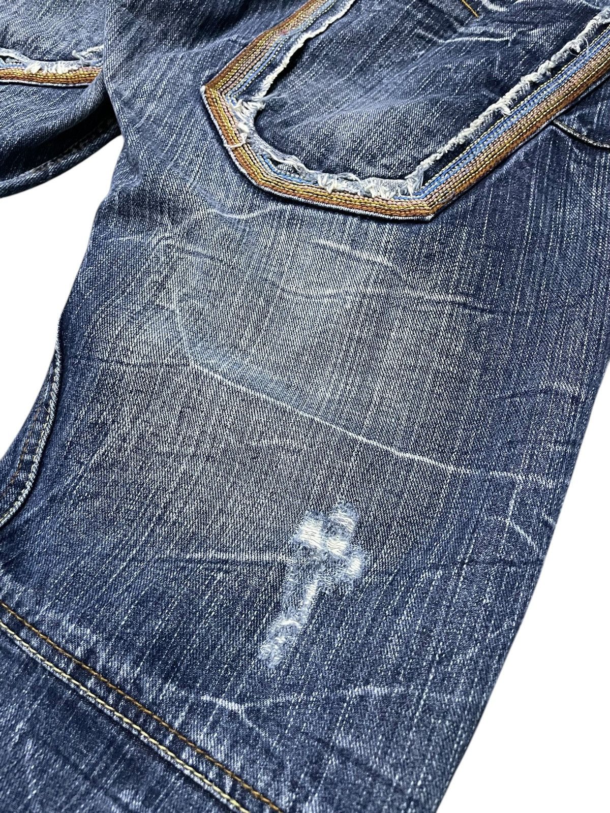 5351 POUR LES HOMMES × Japanese Brand × Tornado Mart DOMINATE Double Waist Spiral Honeycomb Wash Jeans Size US 34 / EU 50 - 17 Thumbnail