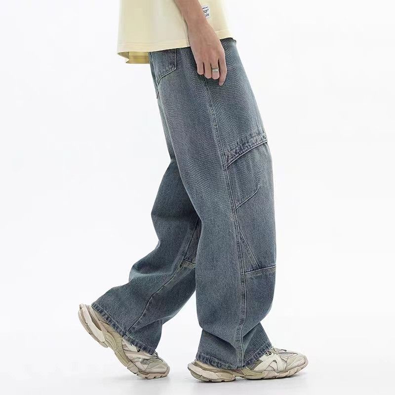 Designer × Japanese Brand Retro Street Hip Hop Washed Distressed Loose Straight Jeans Size US 32 / EU 48 - 3 Thumbnail