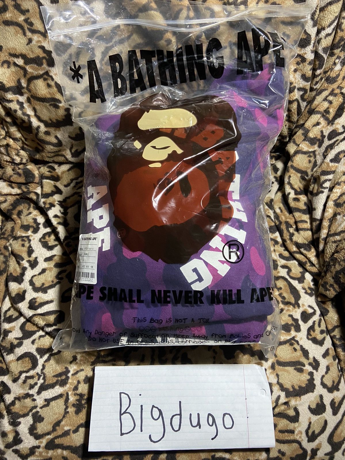 Bape Bape purple camo college pullover hoodie Size US L / EU 52-54 / 3 - 2 Thumbnail