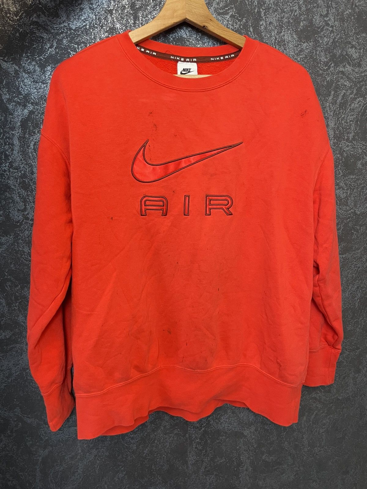 Nike × Vintage Nike Sweatshirt Crewneck Swoosh Logo Drill Y2K Style Size US S / EU 44-46 / 1 - 1 Thumbnail