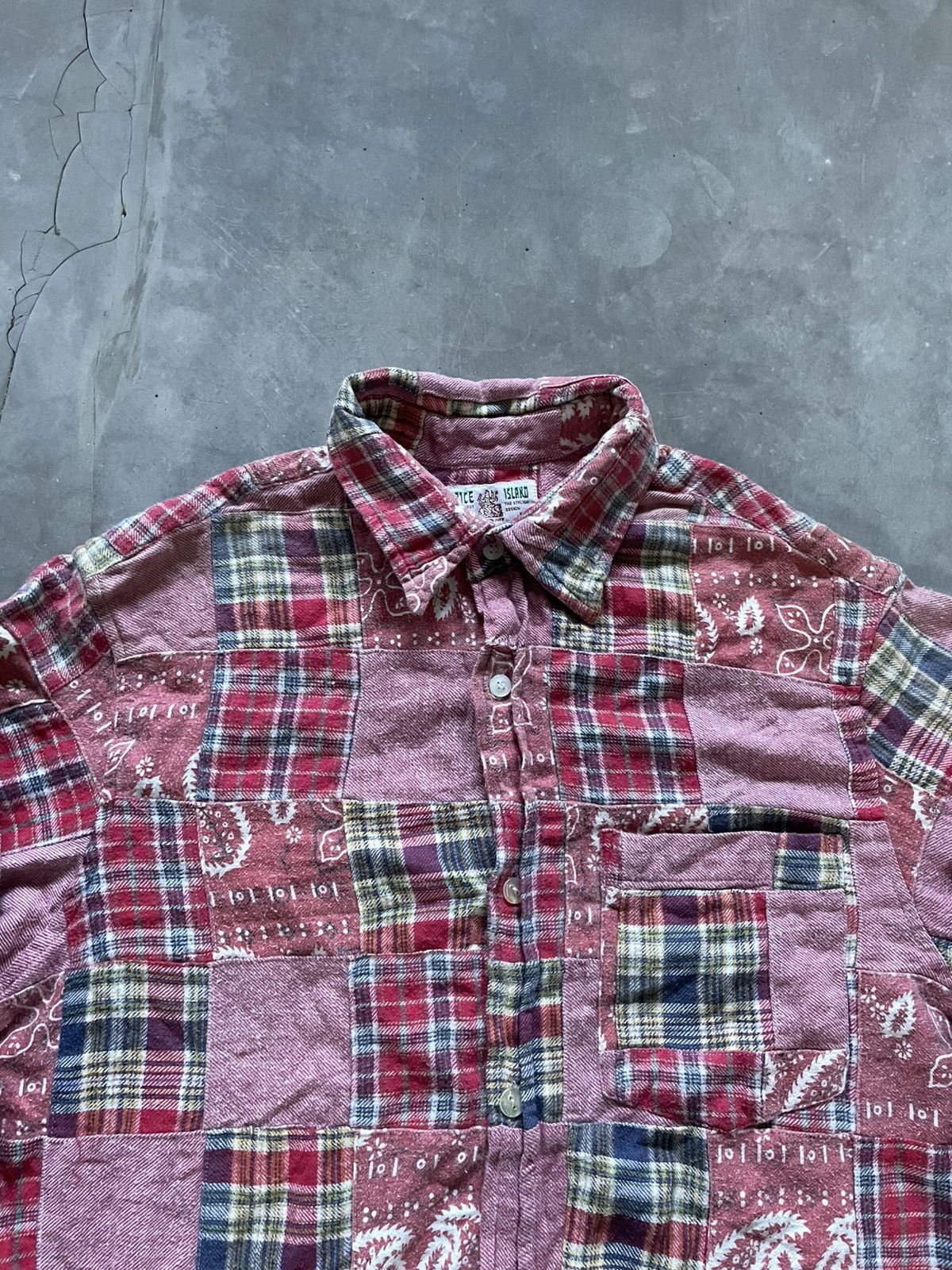 Japanese Brand Spice Island Patch Work Flannel Paisley Pattern Button Ups Size US M / EU 48-50 / 2 - 3 Thumbnail