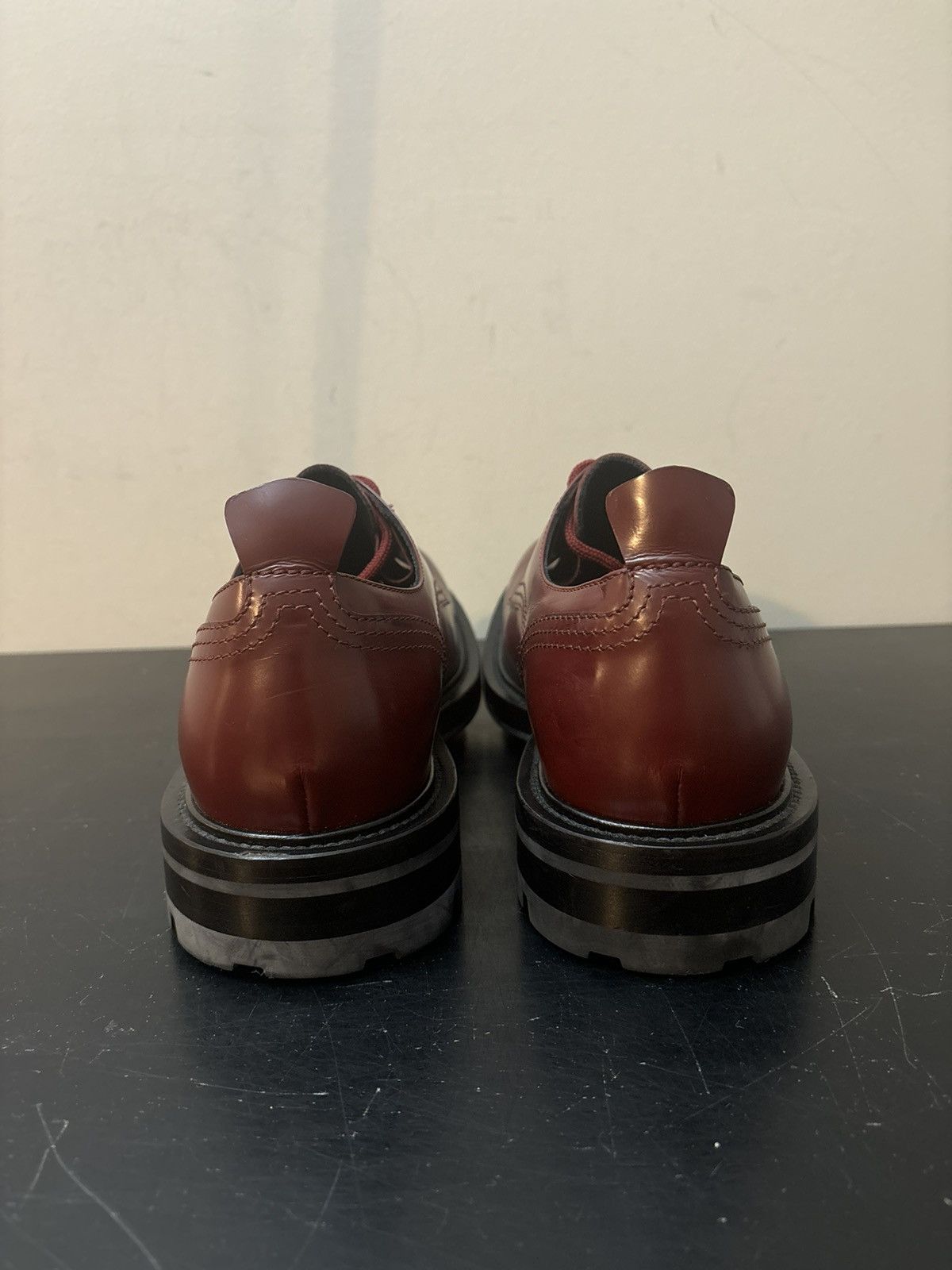 Alexander McQueen Alexander McQueen Patent Leather Platform Derby Brown Black Size US 10 / EU 43 - 5 Thumbnail