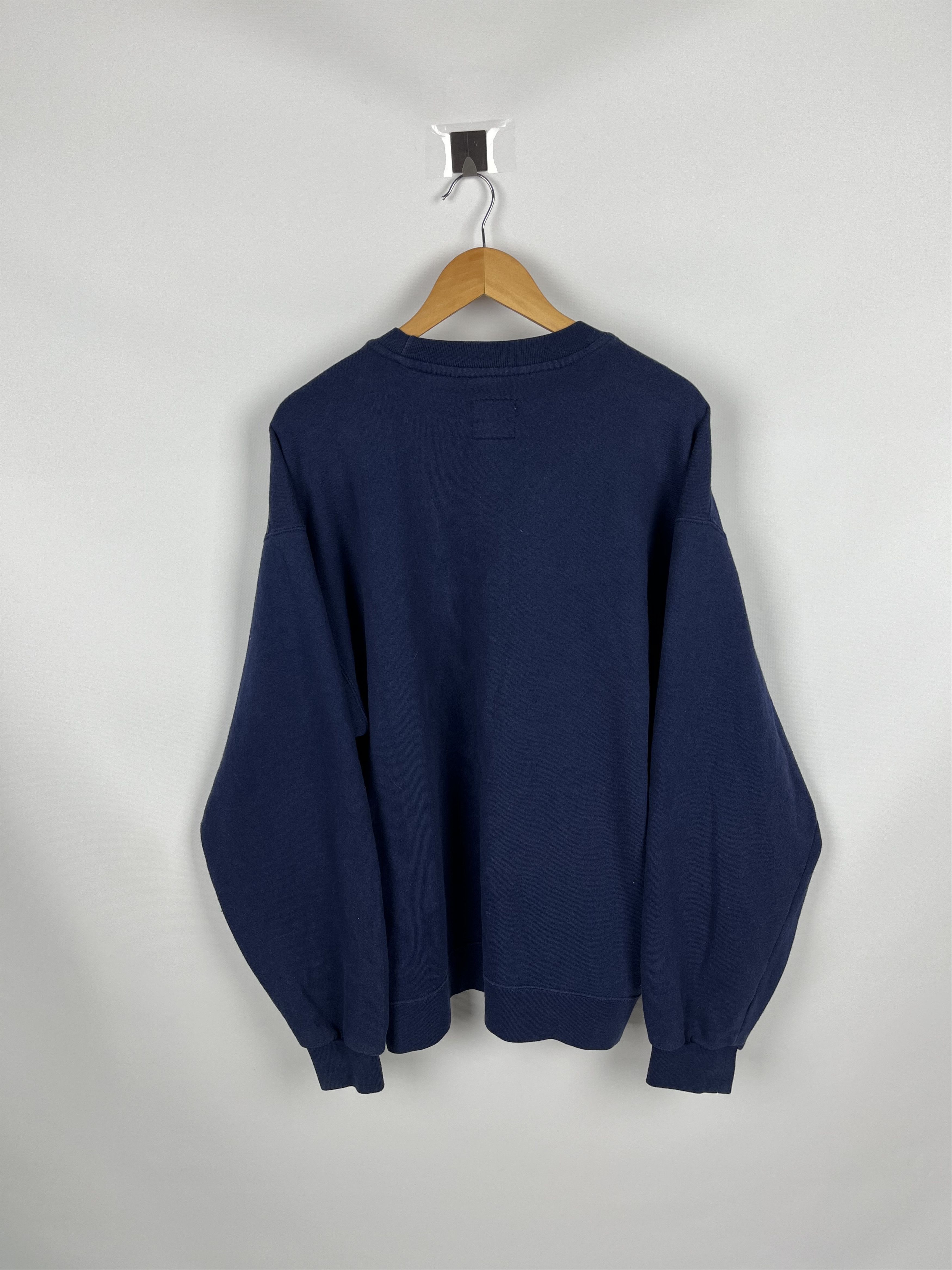 Nike Vintage Nike Big Swoosh 90's Navy Blue Sweatshirt Size XL Size US L / EU 52-54 / 3 - 2 Thumbnail