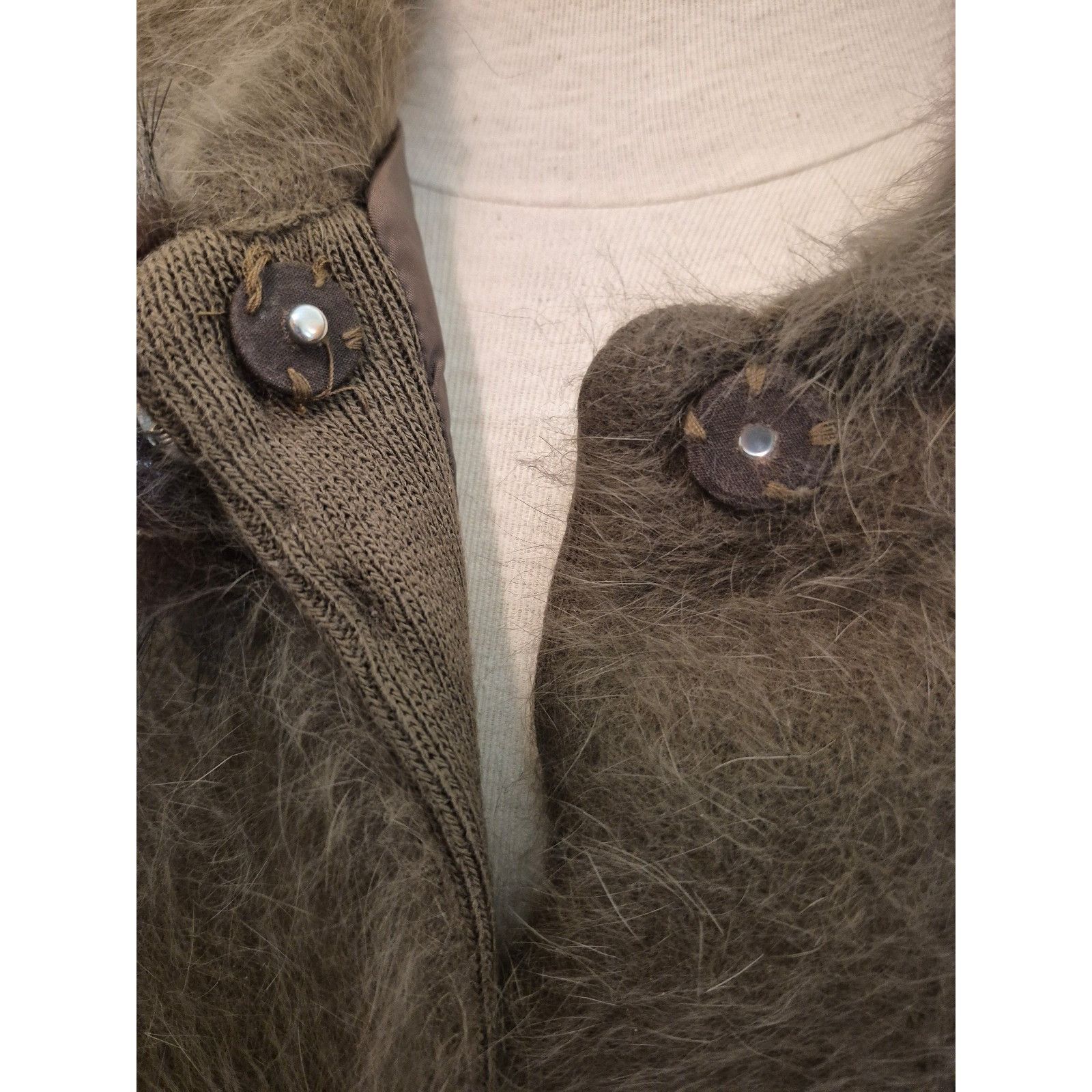 Vintage Vanesha Vintage Angora Mink Coatigan Sweater Oversized Brown Size M / US 6-8 / IT 42-44 - 5 Thumbnail