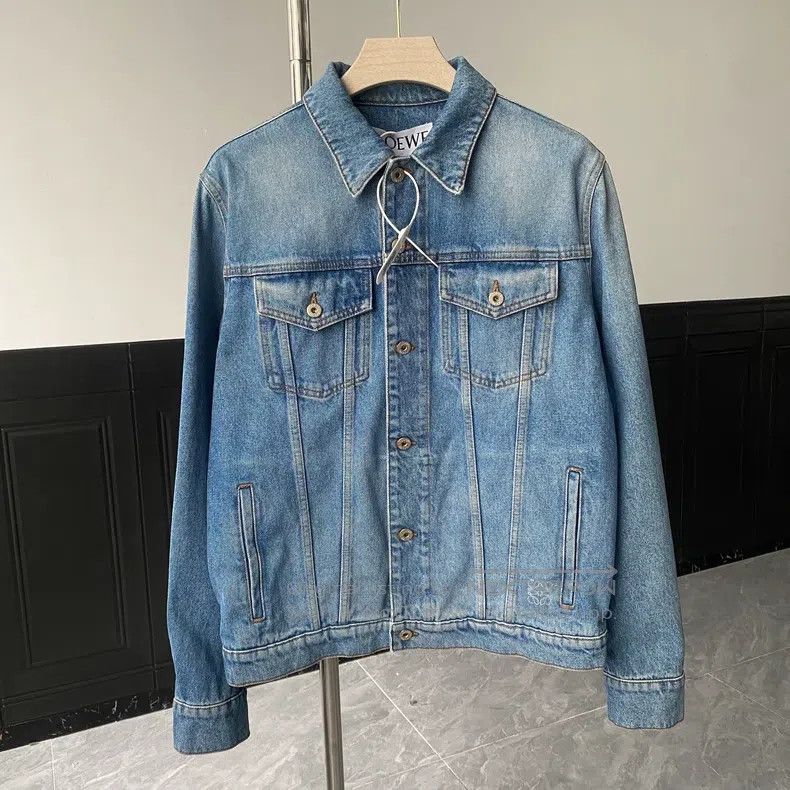 Loewe Denim jacket leather label logo