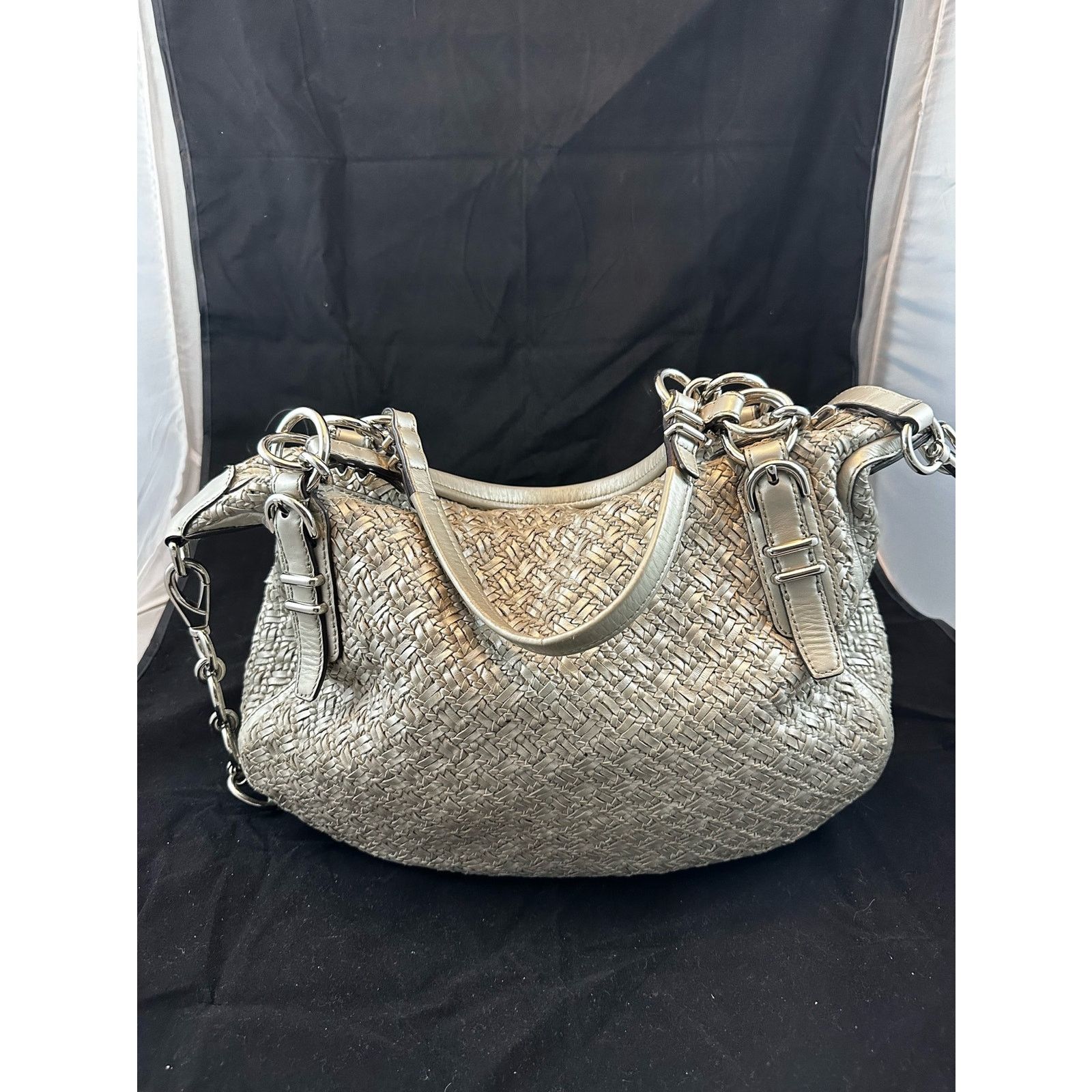 Coach Coach Kristin Pinnacle Woven Laila Satchel Parchment 19747 Size ONE SIZE - 3 Thumbnail