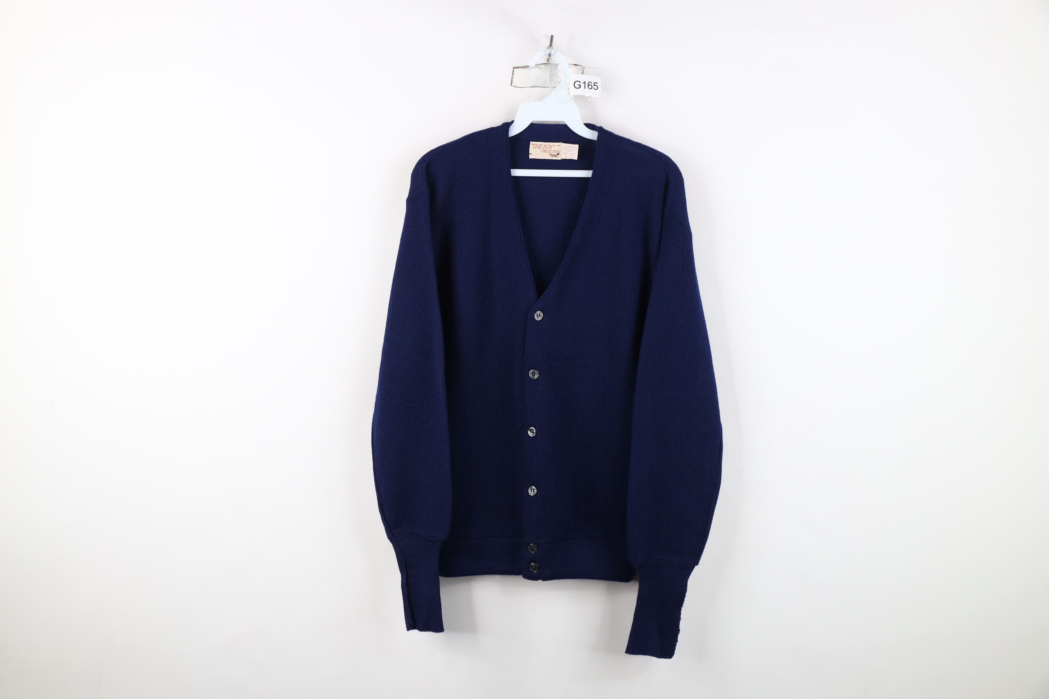 Vintage Vintage 70s Streetwear Blank Knit Cardigan Sweater Blue USA Size US M / EU 48-50 / 2 - 1 Thumbnail