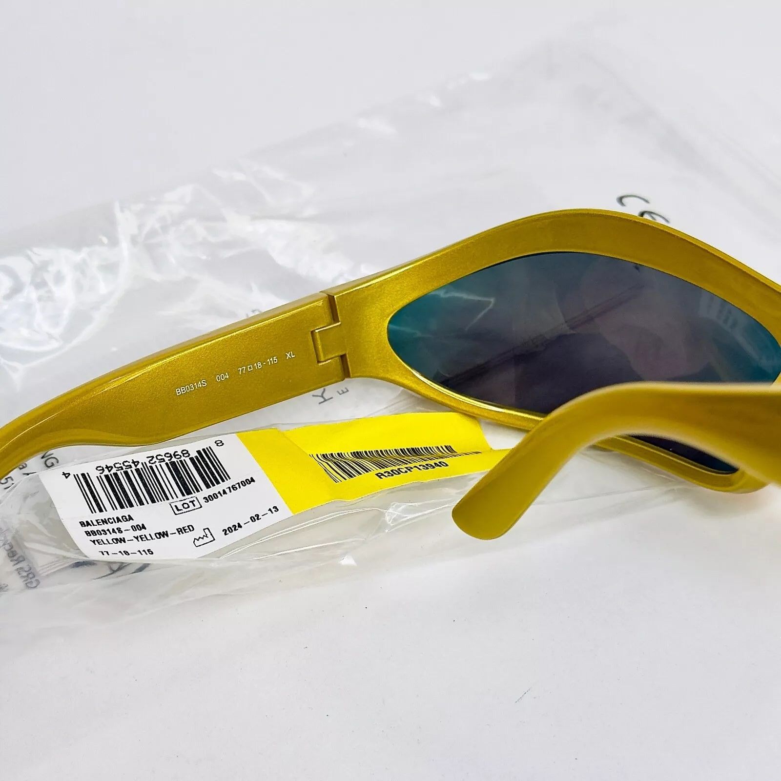 Balenciaga BALENCIAGA FENNEC 0314 Yellow Red Mirror 004 Fashion BB0314 Size ONE SIZE - 4 Thumbnail