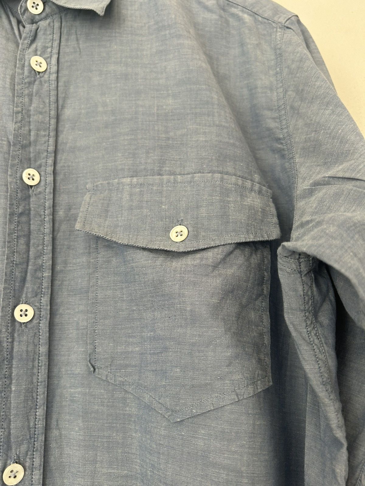 Saint Laurent Paris Light Blue Pocket Button-Up Shirt Size US S / EU 44-46 / 1 - 4 Thumbnail