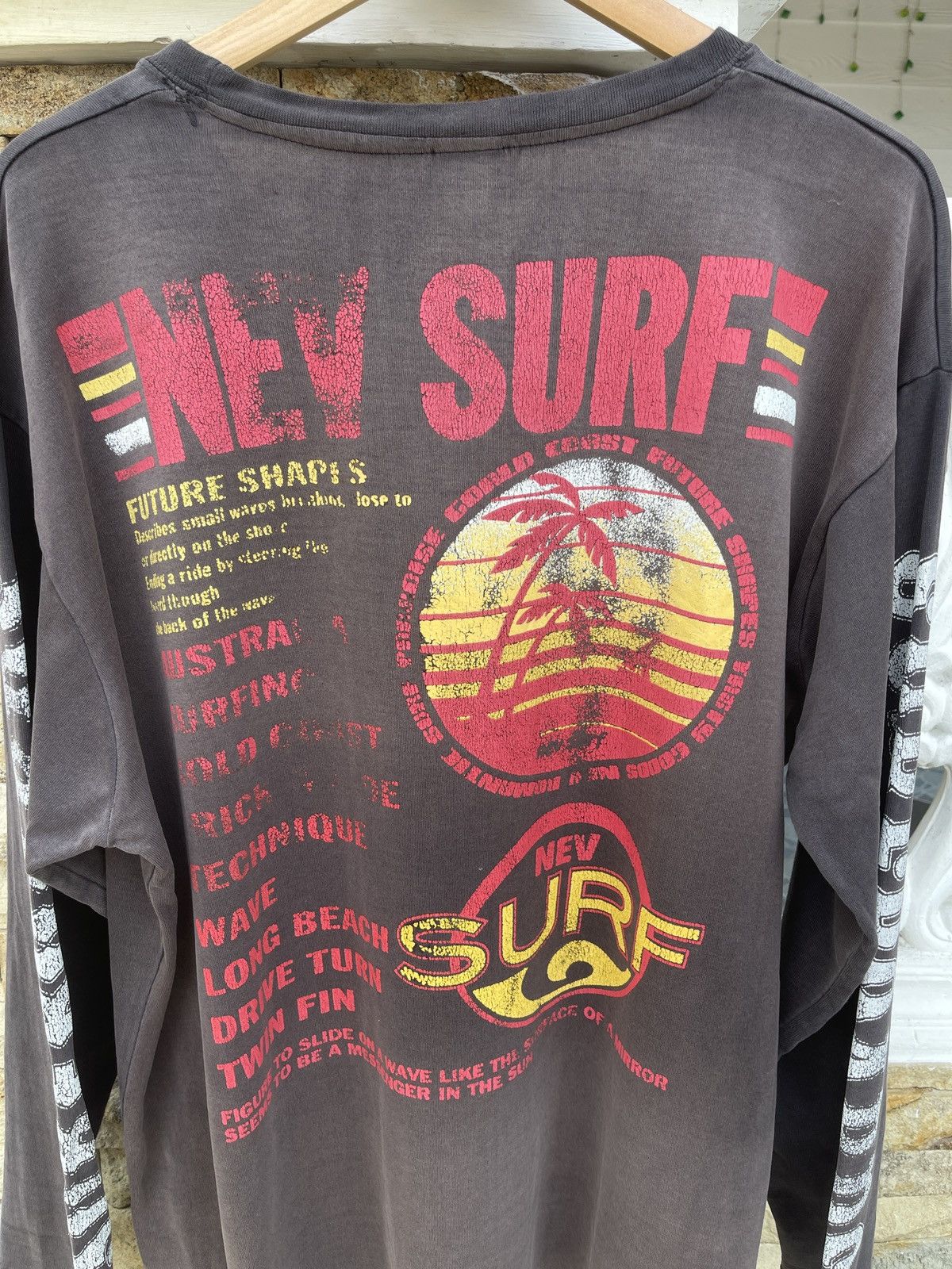 Sun Surf Last Drop🔥Vtg Nev Surf Boards THRASHED FADED Long Sleeve Size US XXL / EU 58 / 5 - 5 Thumbnail