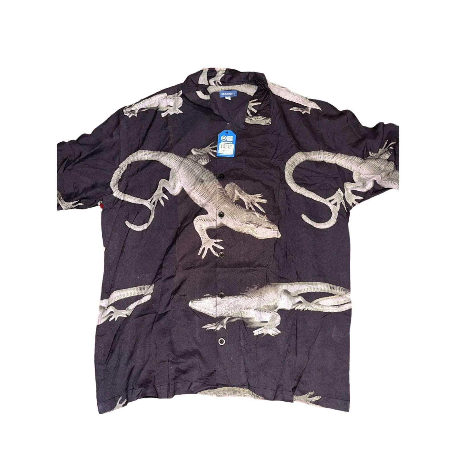Market NWT Market Monitor Graphic Lizard Print Woven SS Button-Down Size US L / EU 52-54 / 3 - 1 Thumbnail
