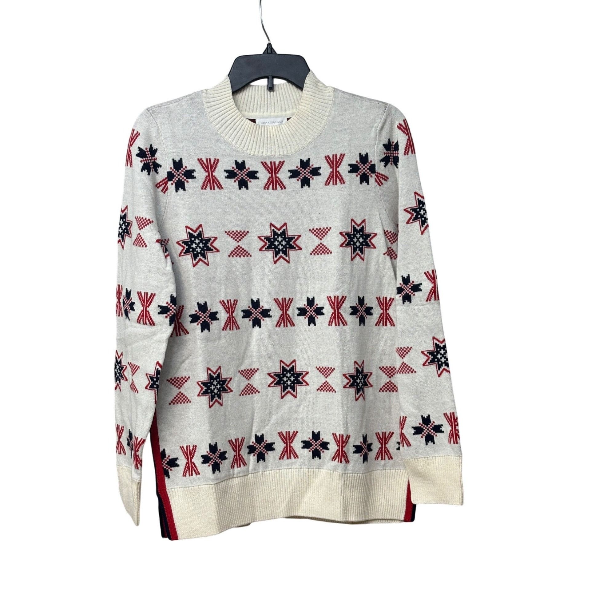 Other Charter Club Mock-Neck Snowflake Sweater, Ivory Combo, M Size M / US 6-8 / IT 42-44 - 9 Thumbnail