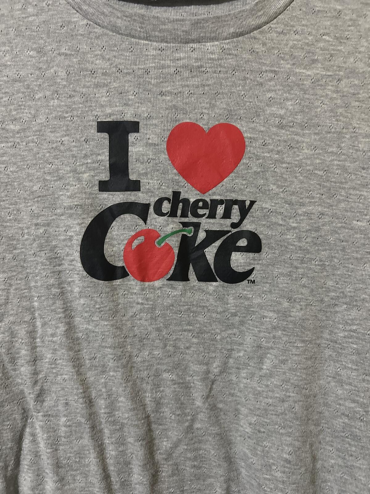 Other Gray I Love Cherry Coke Graphic Crop T-Shirt XL Size ONE SIZE - 3 Thumbnail