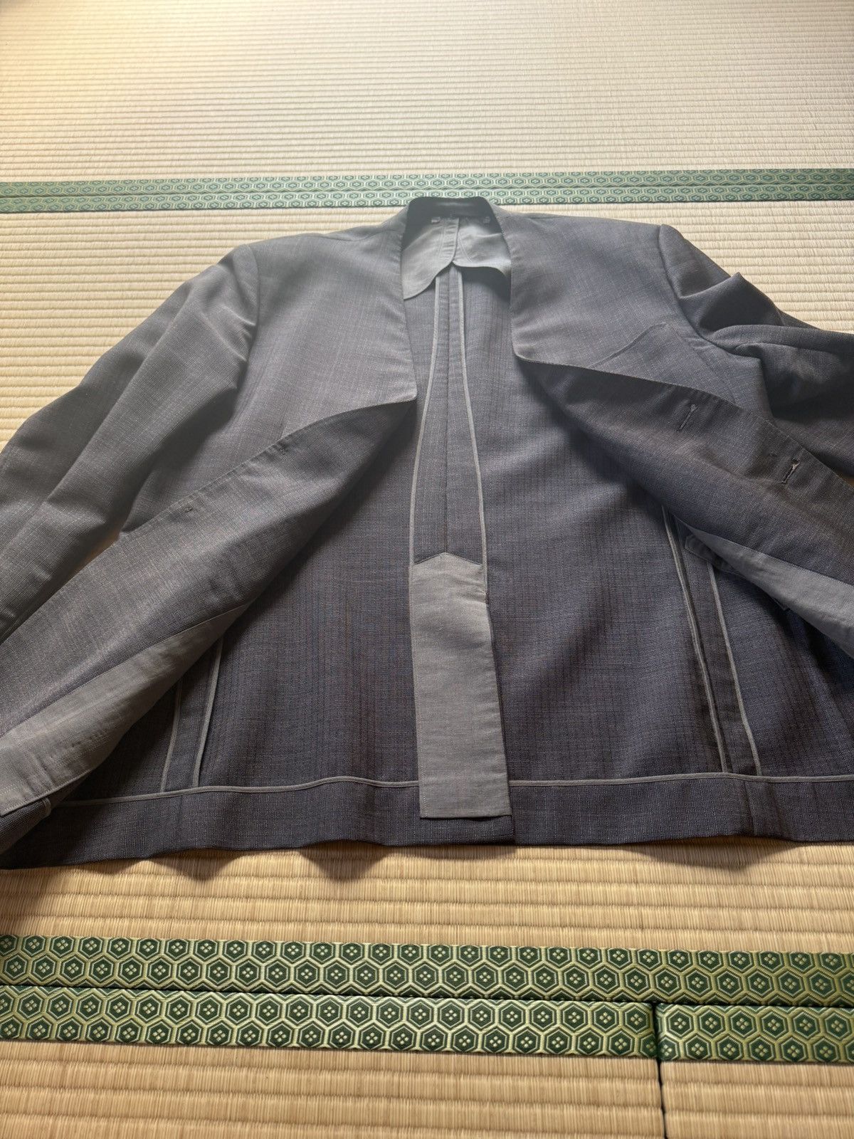 Other Spring&Summer Japanese Collarless Jacket (Brown) Size 40R - 6 Thumbnail