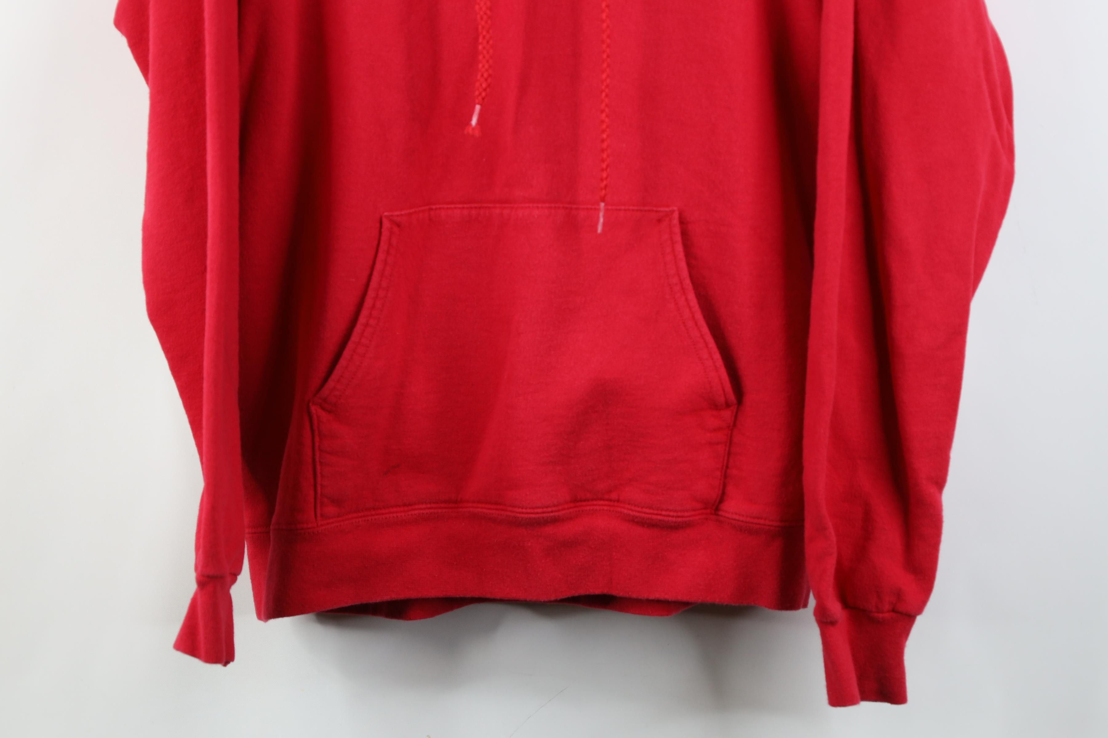Vintage Vintage 90s Y2K Streetwear Heavyweight Hoodie Sweatshirt Red Size US S / EU 44-46 / 1 - 3 Thumbnail
