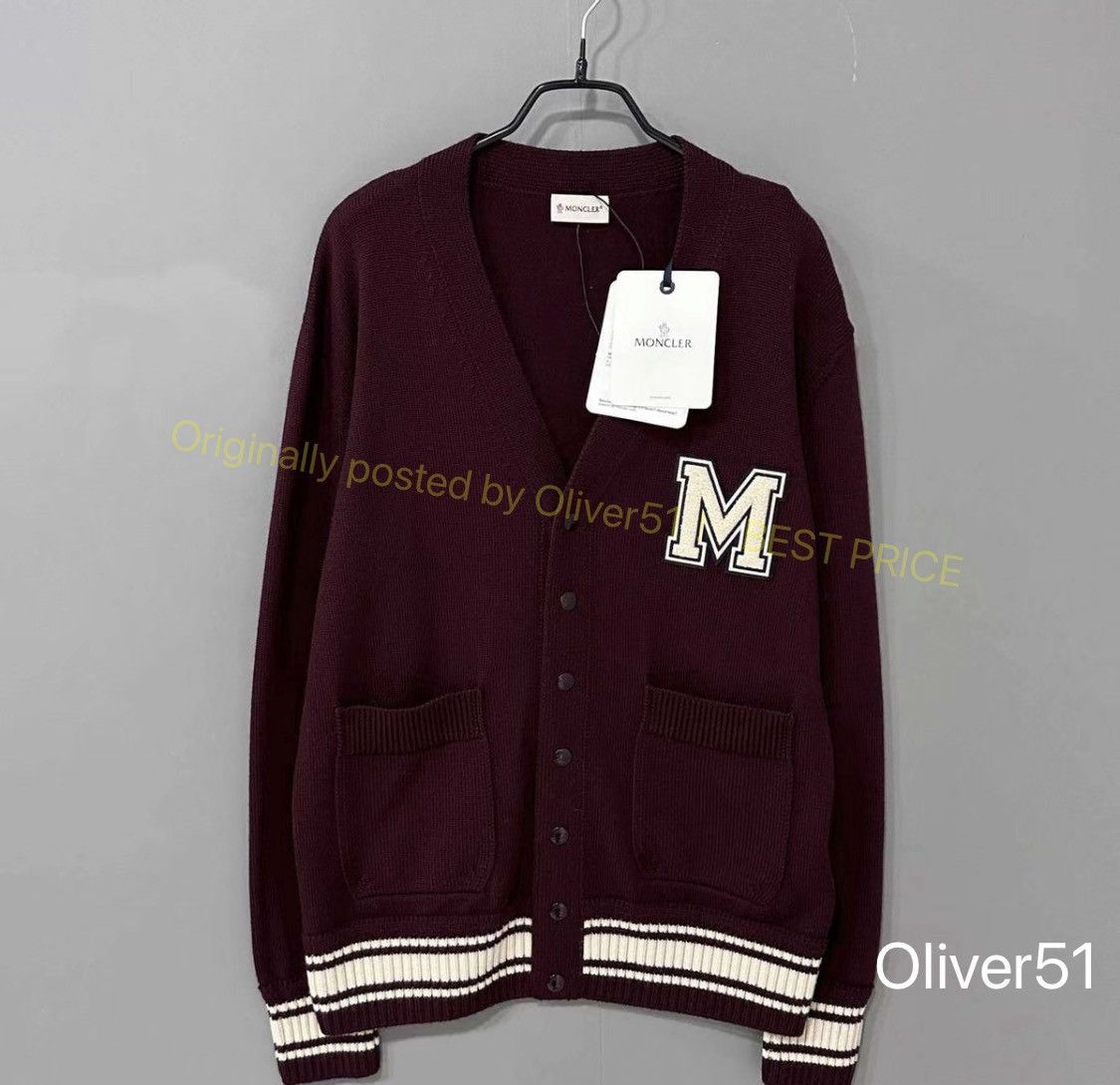 Preppy Red Logo Cardigan Moncler Product Bfajdd225, Women's (Size S)