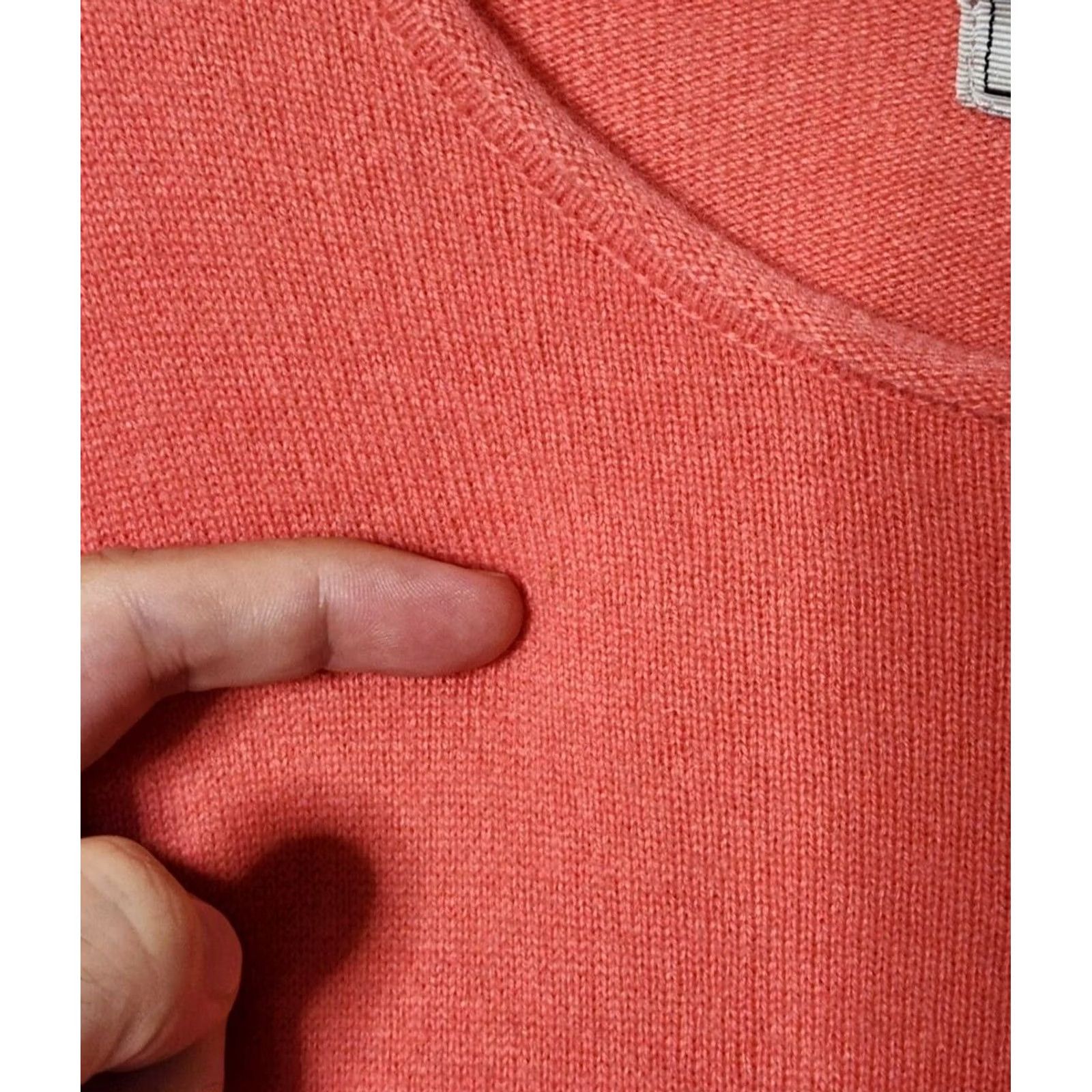 Vintage Priscilla Womens M 100% Cashmere Sweater Pullover Short Sleeve Coral Size M / US 6-8 / IT 42-44 - 3 Thumbnail