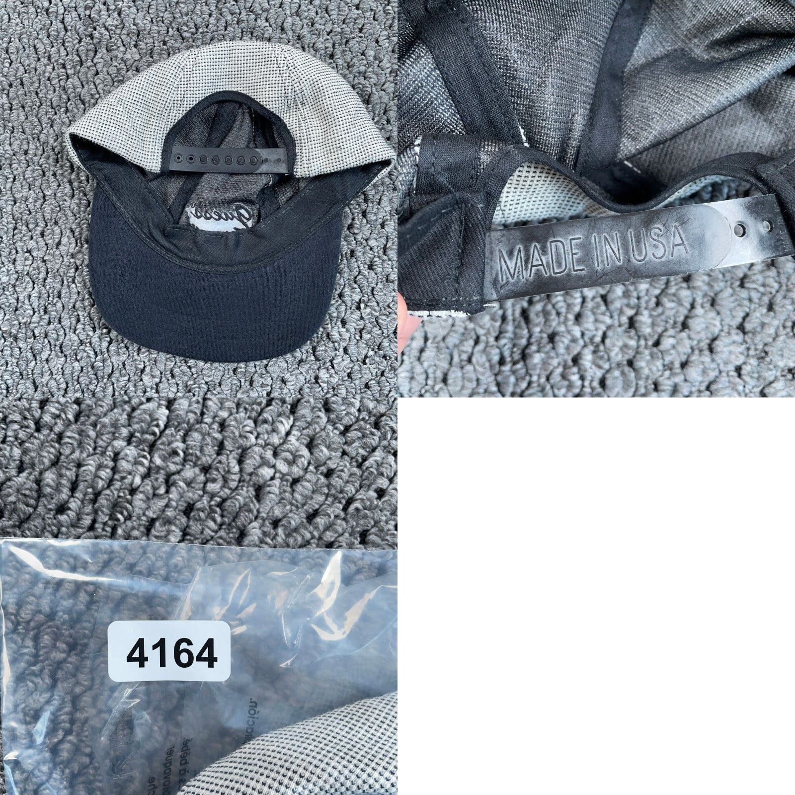 Guess VINTAGE GUESS Activewear Snapback Dad Hat Adult One Size Gray Textured Cotton Cap Mens Size ONE SIZE - 8 Thumbnail