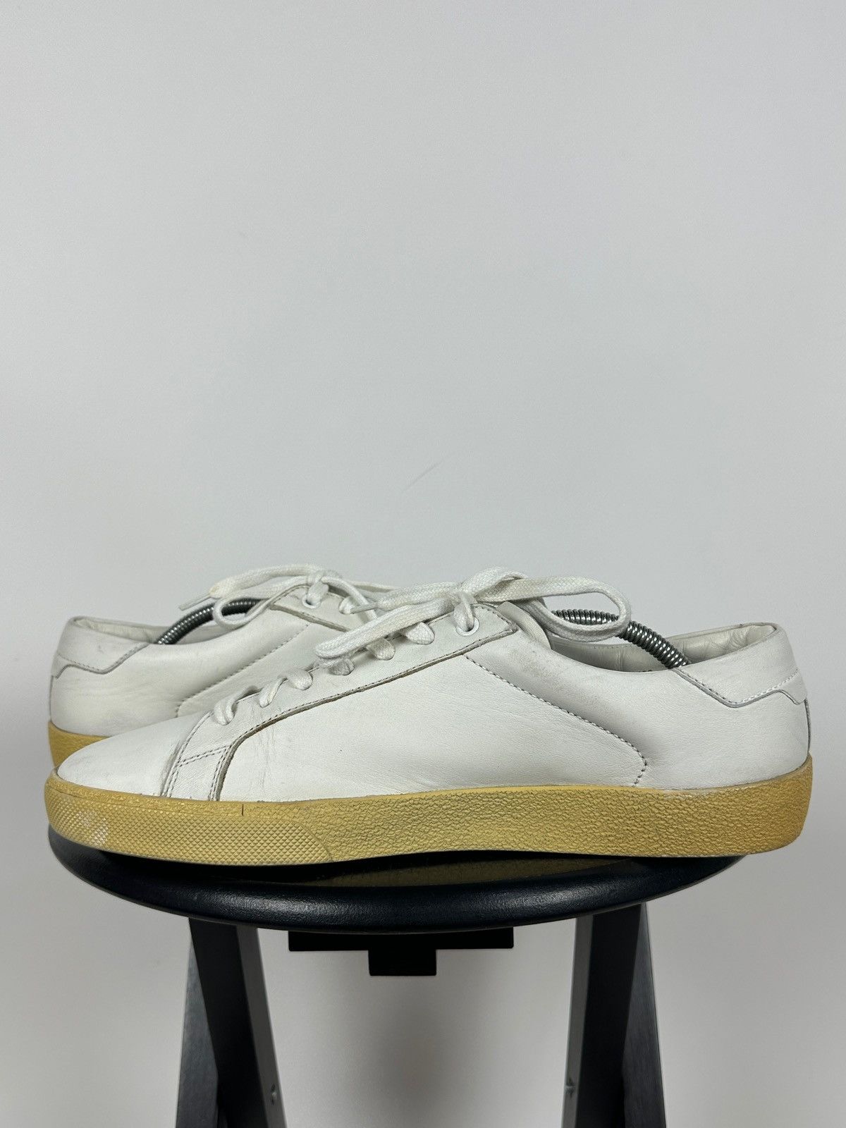 Saint Laurent Paris Saint Laurent Paris Court Classic Leather Low Top Sneakers Size US 12 / EU 45 - 8 Thumbnail