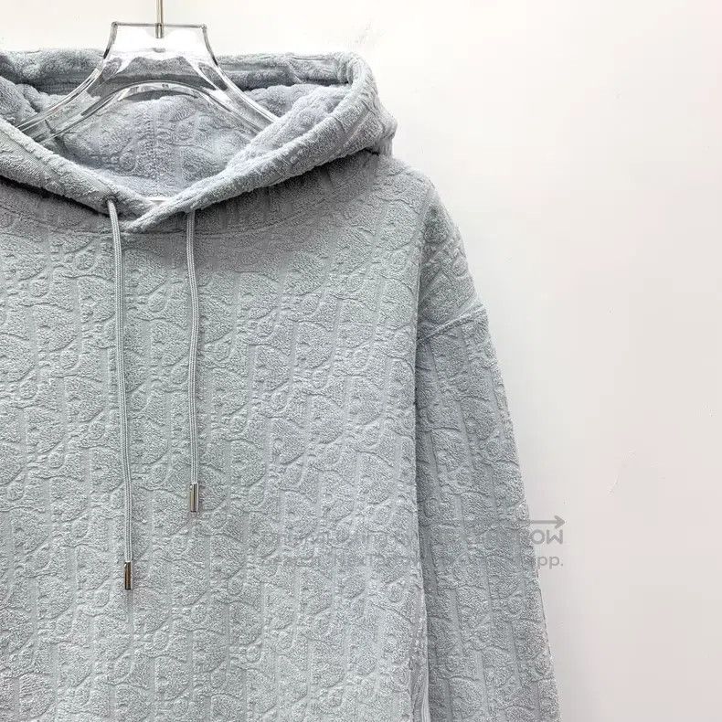 Dior Dior Light blue logo jacquard full-print cotton hooded dra Size US M / EU 48-50 / 2 - 3 Thumbnail