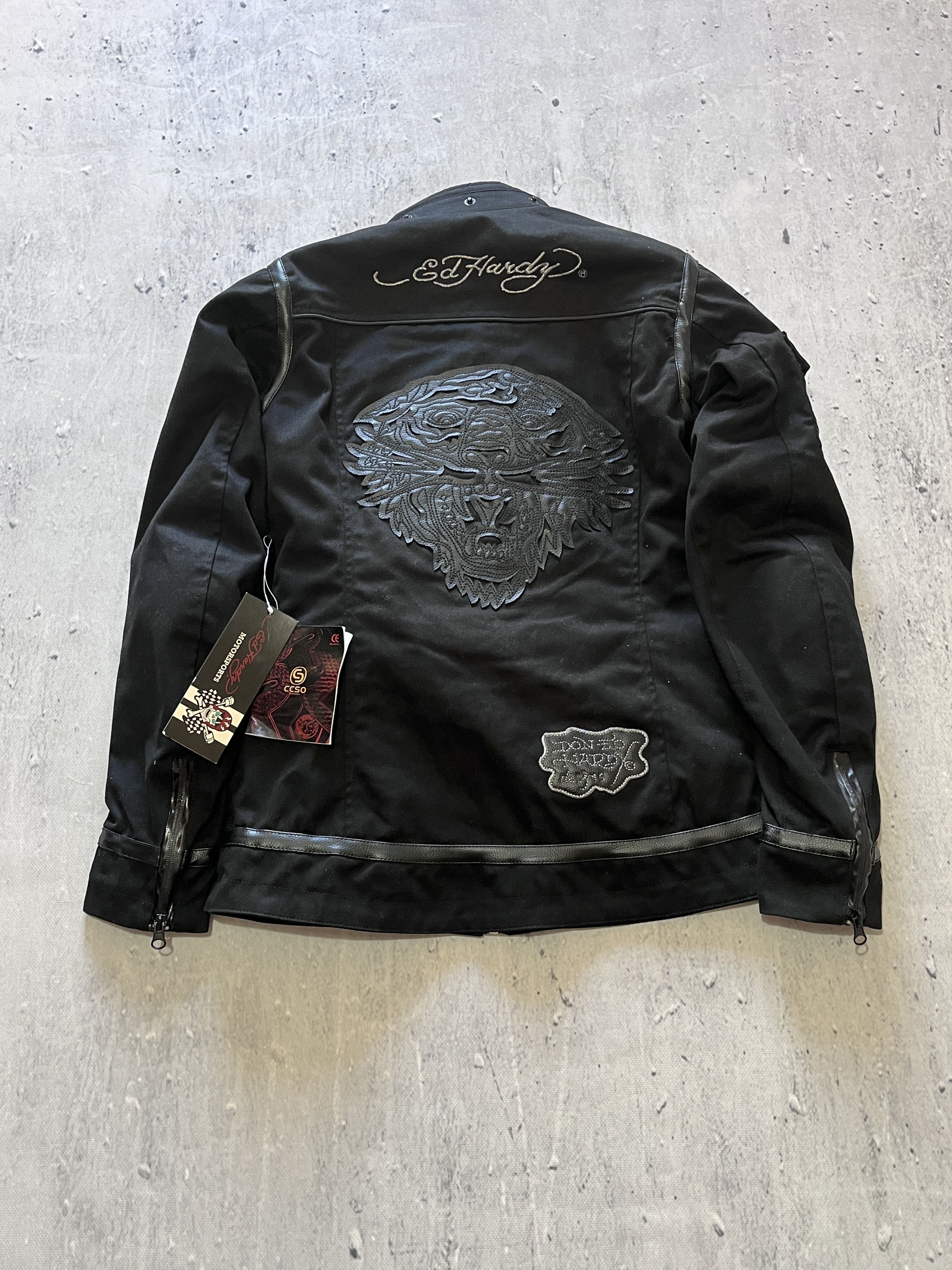 Ed Hardy BNWT ED HARDY MOTORSPORTS BLACK WOMENS MOTORCYCLE JACKET Size XS / US 0-2 / IT 36-38 - 1 Thumbnail