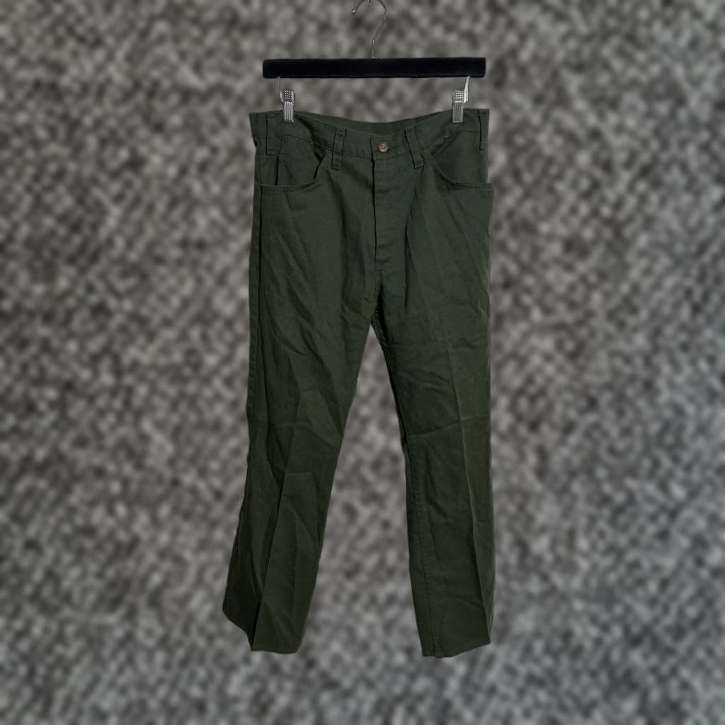 Vintage VINTAGE Levi’s 517 Sta-Prest Green Jeans 32W 31L Made In USA 1970s Mens Size US 32 / EU 48 - 1 Thumbnail