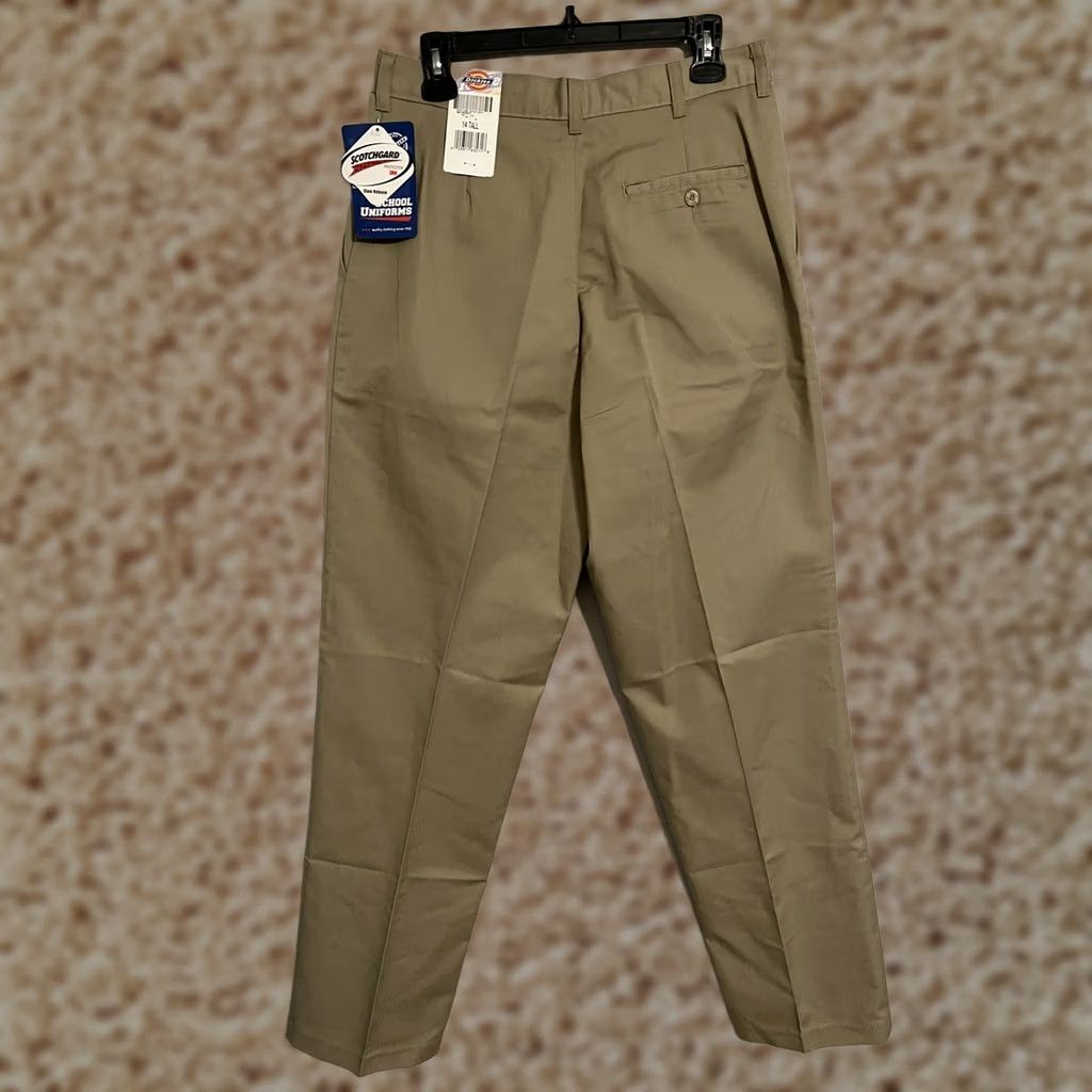 Dickies Dickies Scotchgard Khaki Work Pants Womens 14 Tall Beige Pleated Size 36" / US 14 / IT 50 - 1 Thumbnail