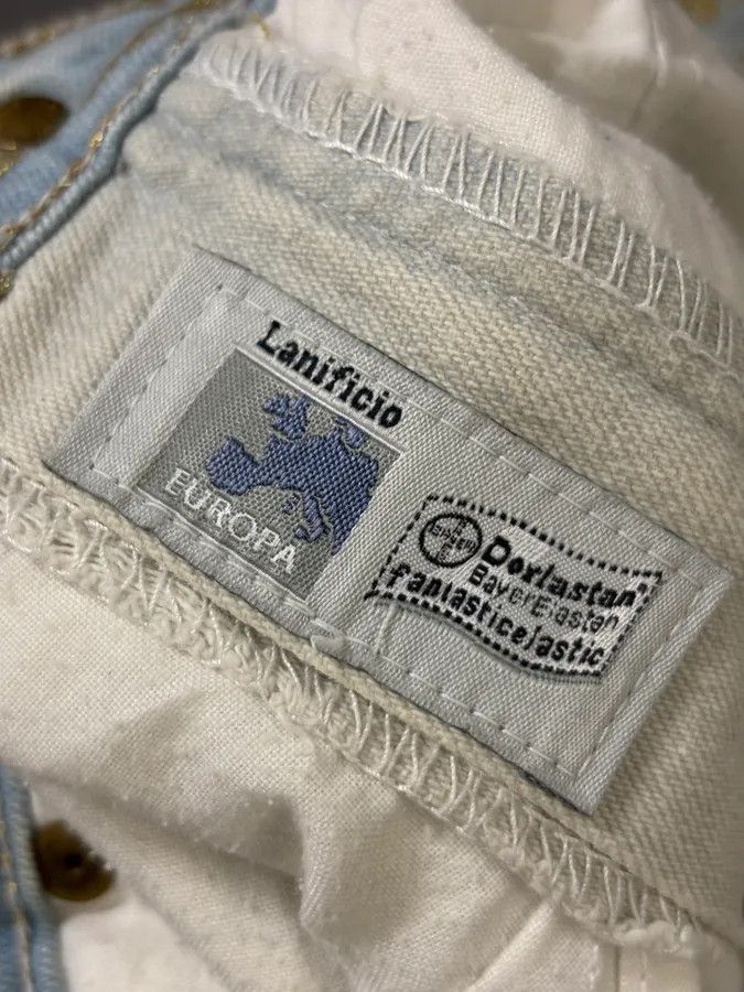 Roberto Cavalli 2000s Roberto Cavalli Light Blue Denim Gold Zebra Print Jeans Size 28" / US 6 / IT 42 - 11 Thumbnail