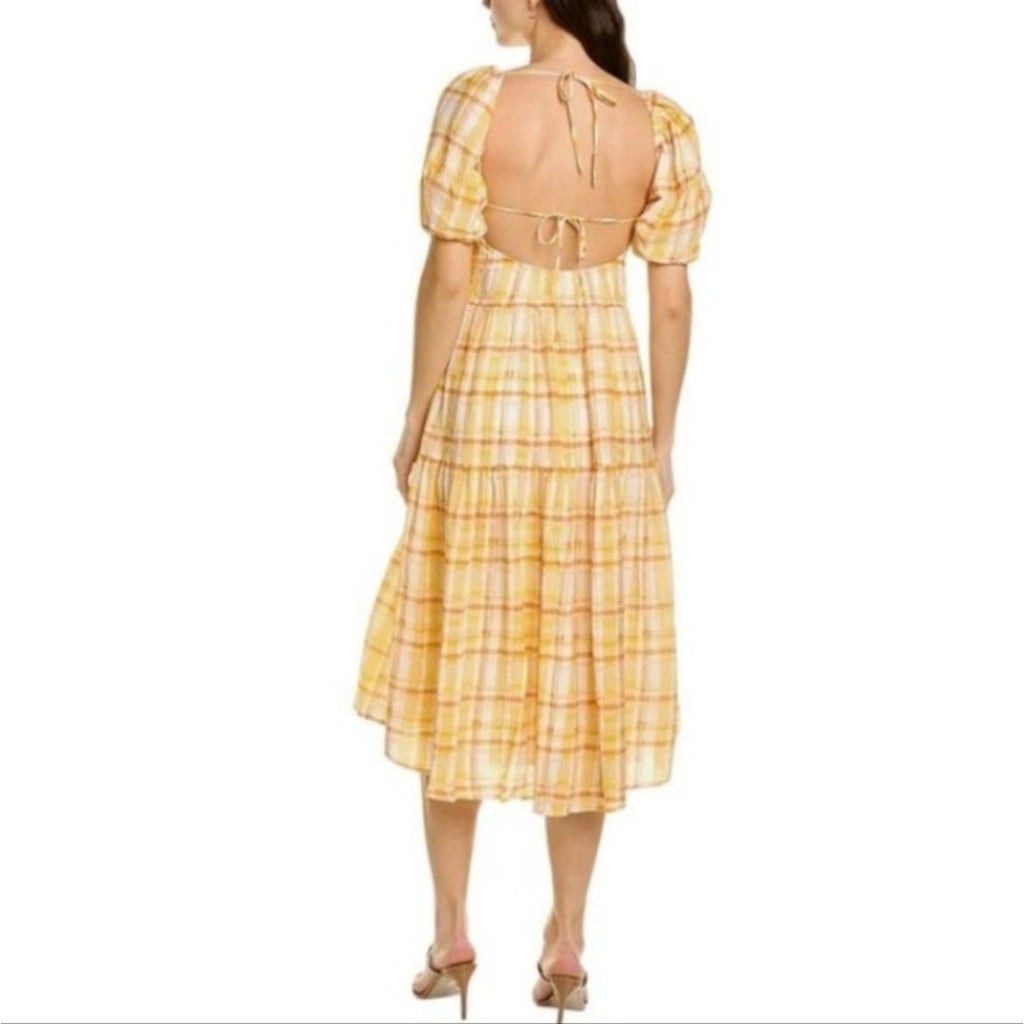 ASTR The Label ASTR The Label Ilana Puff Sleeve Tiered Midi Dress Plaid M Size M / US 6-8 / IT 42-44 - 6 Thumbnail