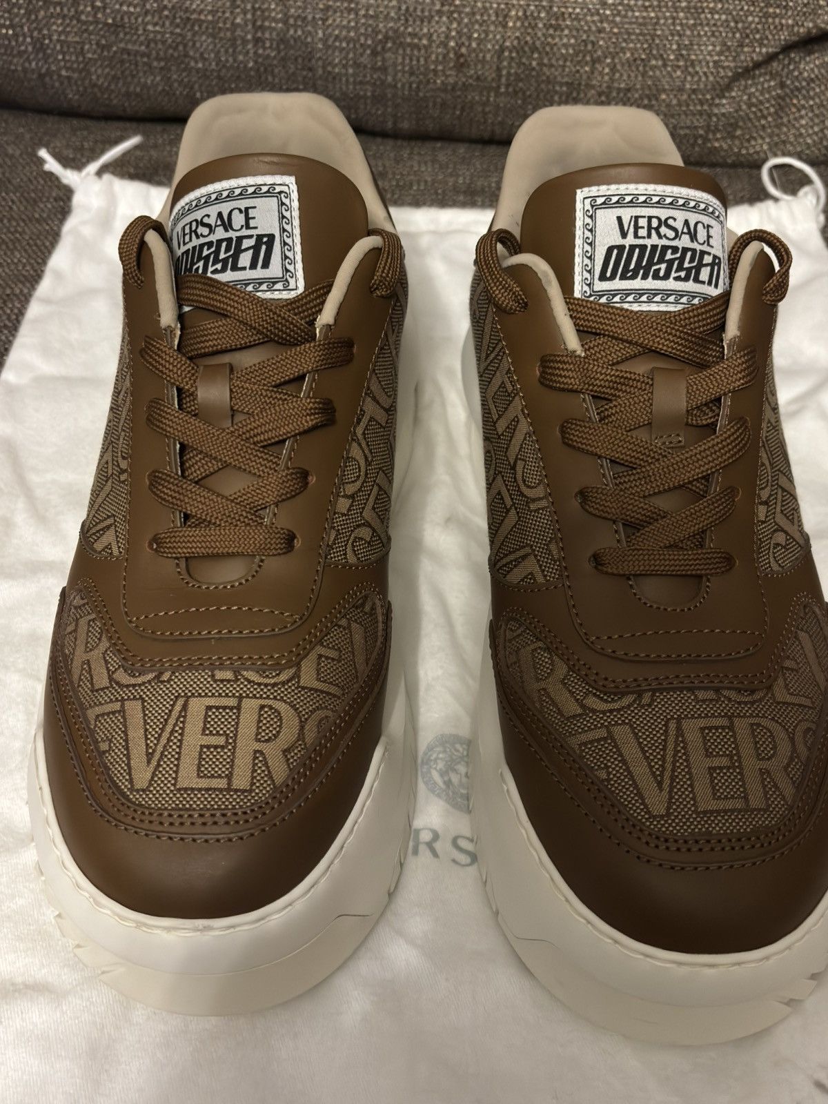 Versace Versace Odissea Versace Logo All Over Brown Size 10 Size US 10 / EU 43 - 6 Thumbnail