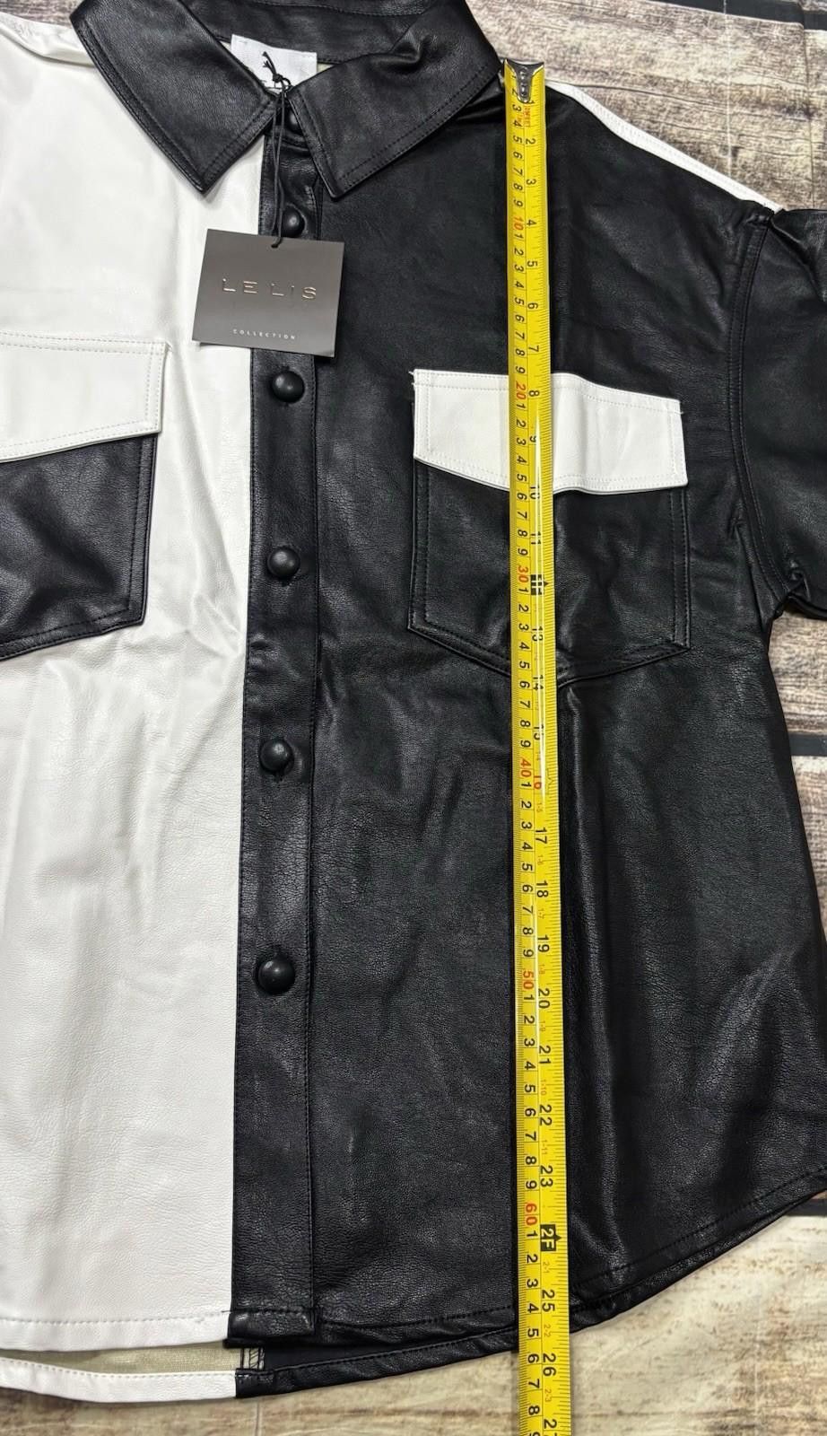 Other Le Lis Collection Jacket Womens S Faux Leather Colorblock Size S / US 4 / IT 40 - 8 Thumbnail