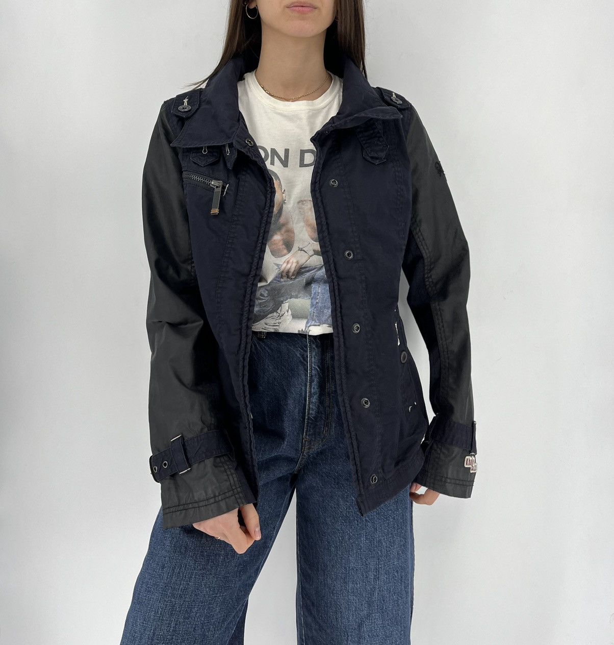 khujo Vintage KHUJO Military Jacket Womens Size L Streetwear Style Size L / US 10 / IT 46 - 2 Thumbnail