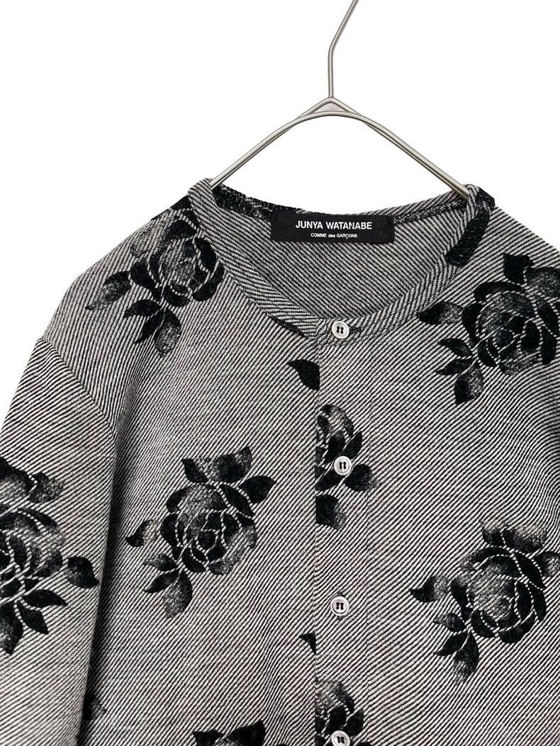 Comme des Garcons Comme Des Garcons Rose Flock Print Bow Pocket Cardigan Jac Size M / US 6-8 / IT 42-44 - 2 Thumbnail